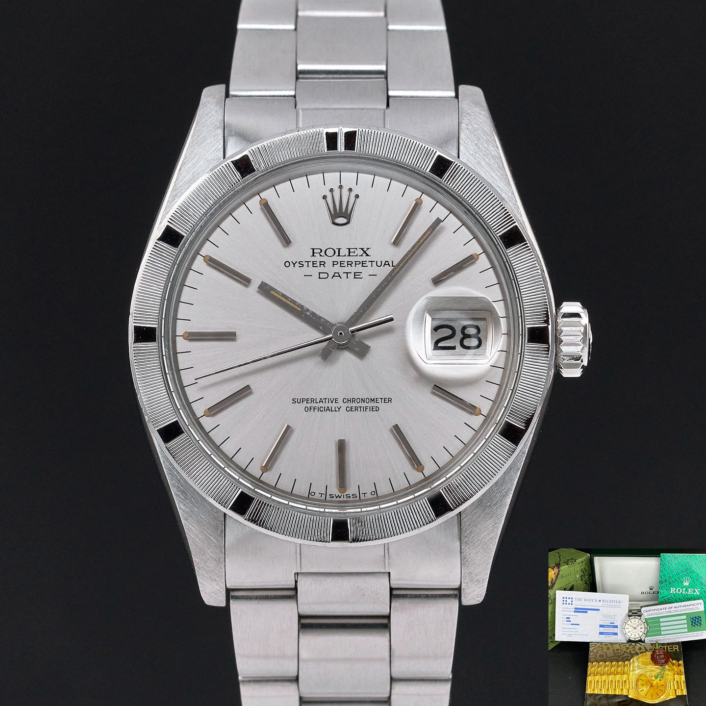 Rolex Oyster Perpetual Date 1501 (1976) - Silver dial 34 mm Steel case (1/8)