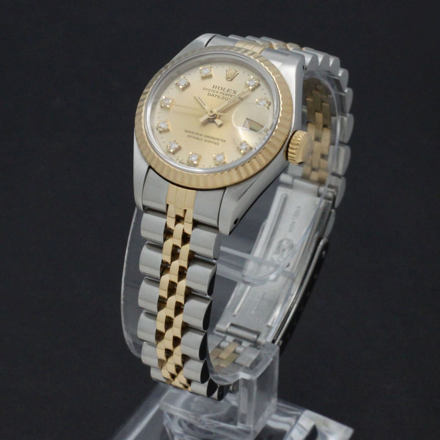 Rolex Lady-Datejust 69173 (1990) - Gold dial 26 mm Gold/Steel case (2/7)