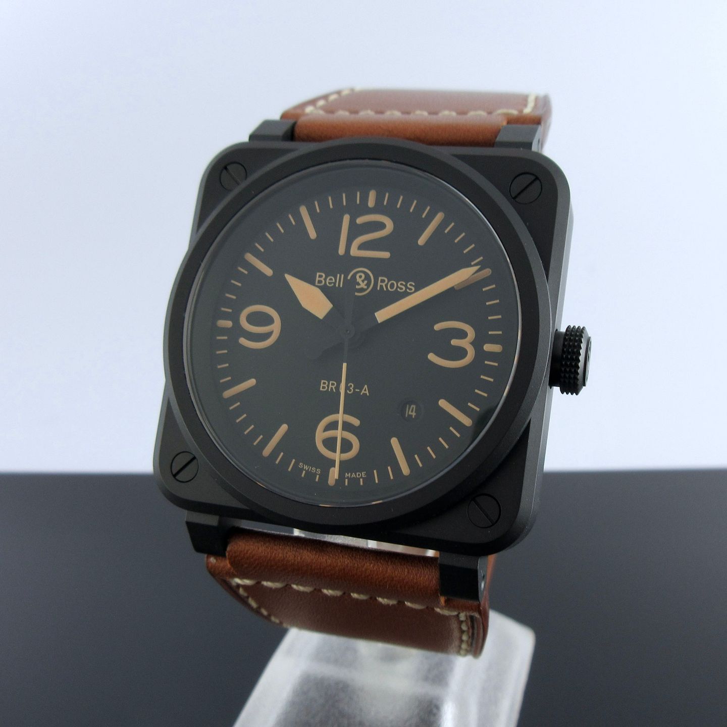 Bell & Ross BR 03 BR03A-HER-CE/SCA (2024) - Zwart wijzerplaat 42mm Keramiek (2/8)