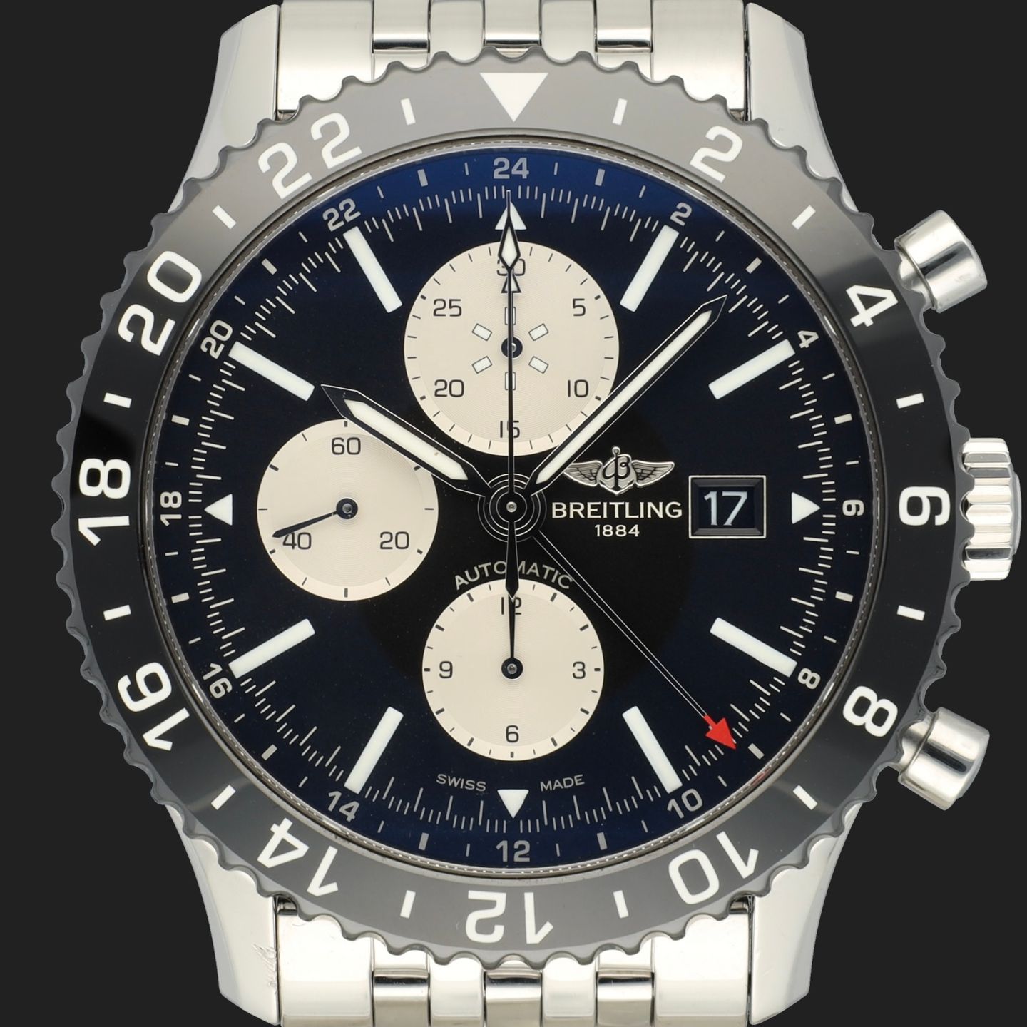 Breitling Chronoliner Y2431012 (2018) - Black dial 46 mm Steel case (2/8)