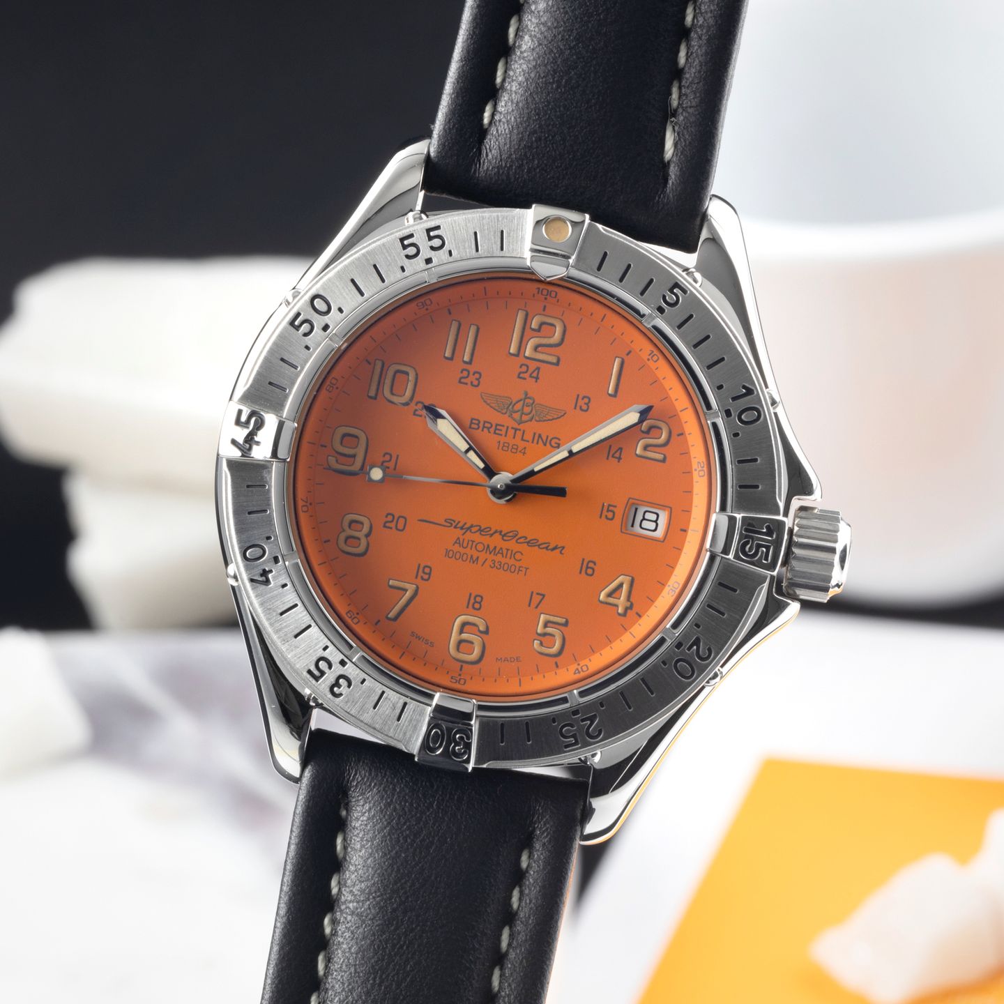 Breitling Superocean A17040 (1998) - Orange dial 41 mm Steel case (3/8)