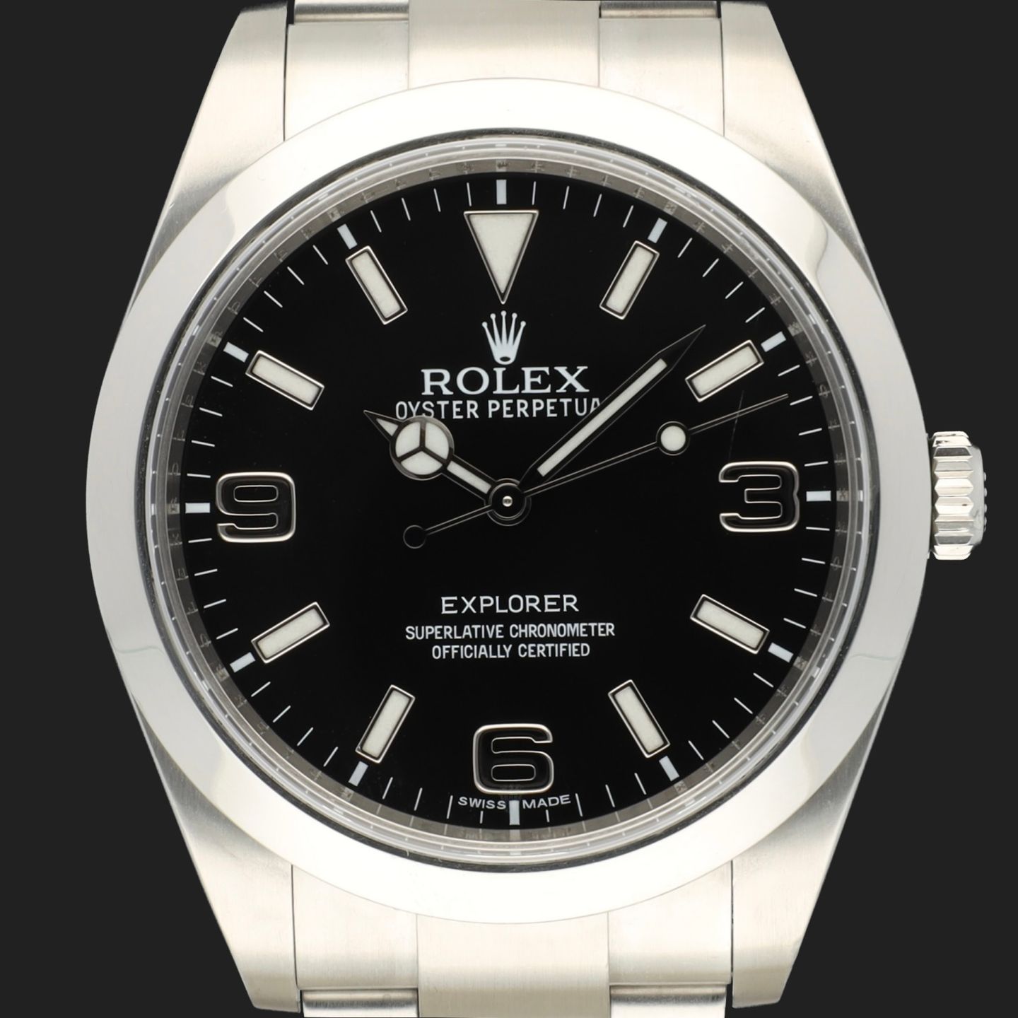 Rolex Explorer 214270 (2013) - Zwart wijzerplaat 39mm Staal (2/8)