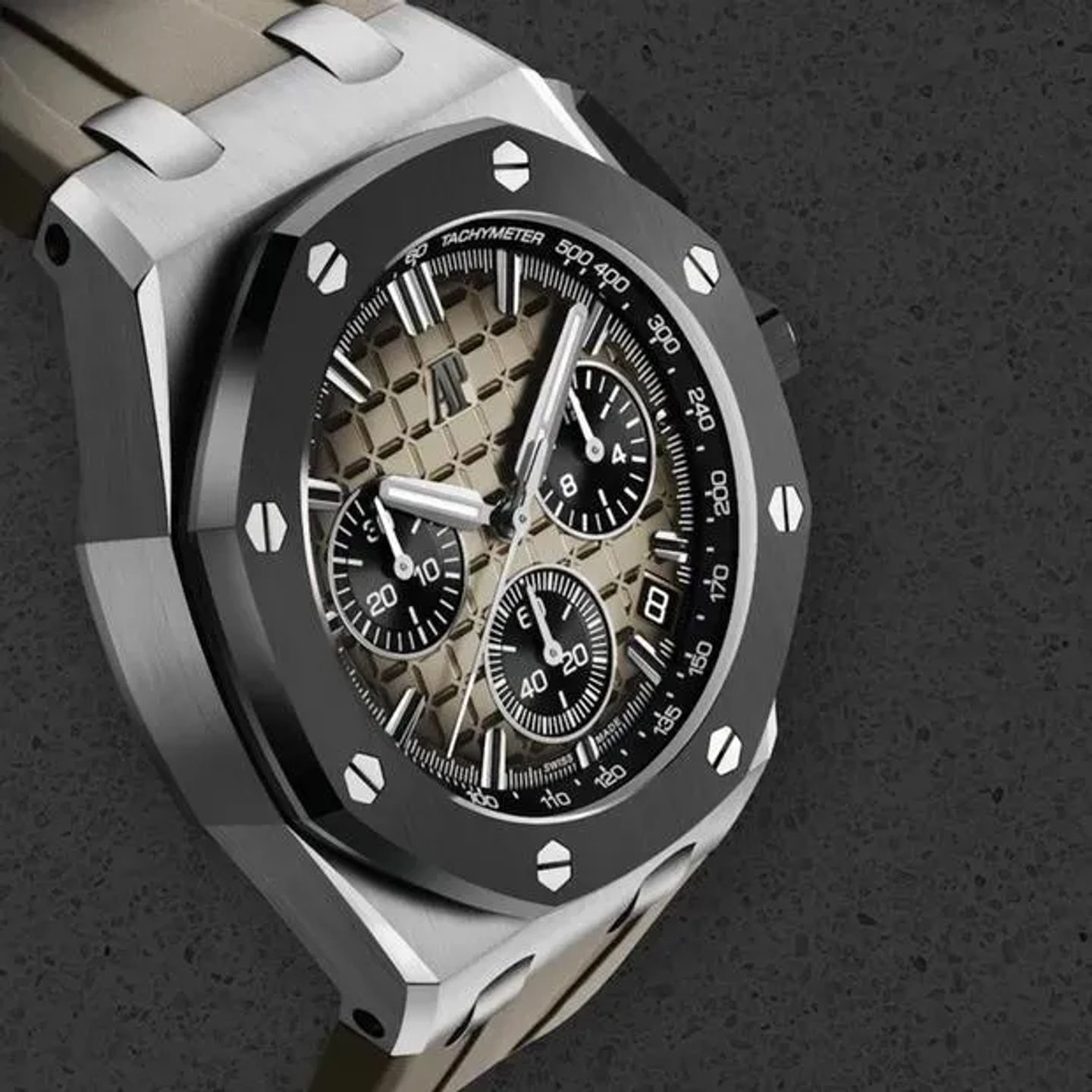 Audemars Piguet Royal Oak Offshore Chronograph 26420SO.OO.A600CA.01 (2023) - Beige wijzerplaat 43mm Staal (4/6)