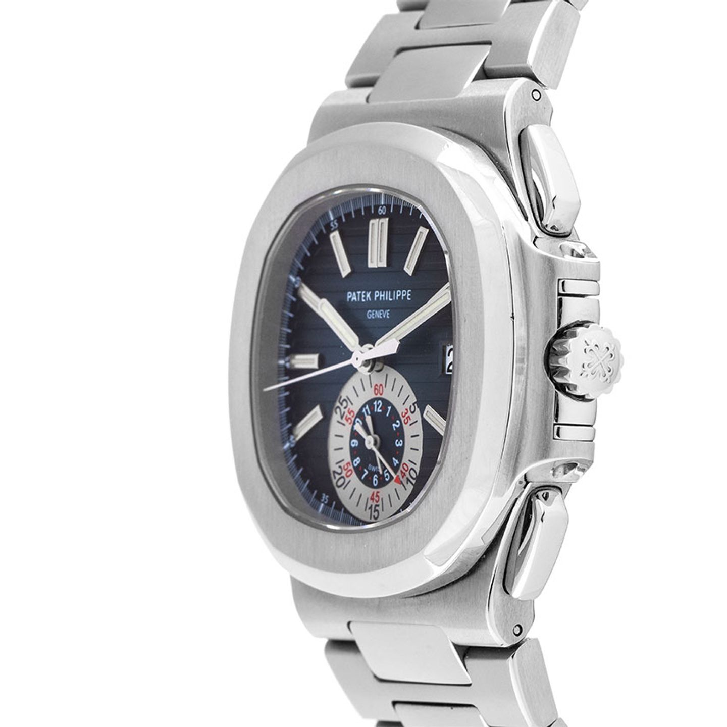 Patek Philippe Nautilus 5980/1A-001 (2008) - Blauw wijzerplaat 41mm Staal (3/6)