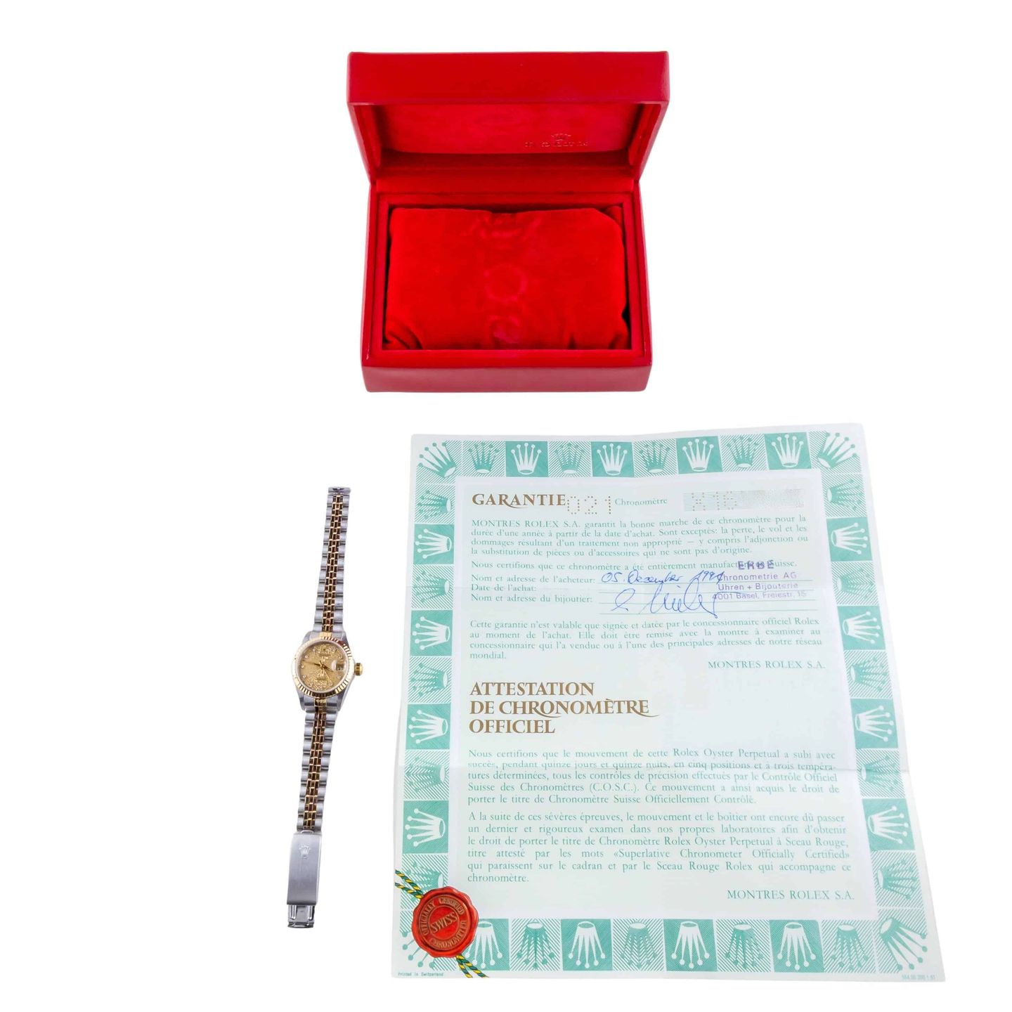 Rolex Lady-Datejust 69173 (1990) - Champagne dial 26 mm Gold/Steel case (8/8)