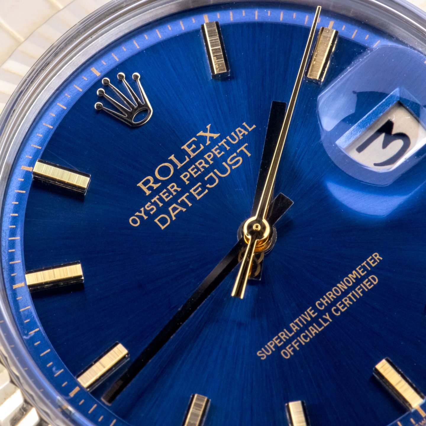 Rolex Datejust 36 16013 (1986) - Blue dial 36 mm Gold/Steel case (2/8)