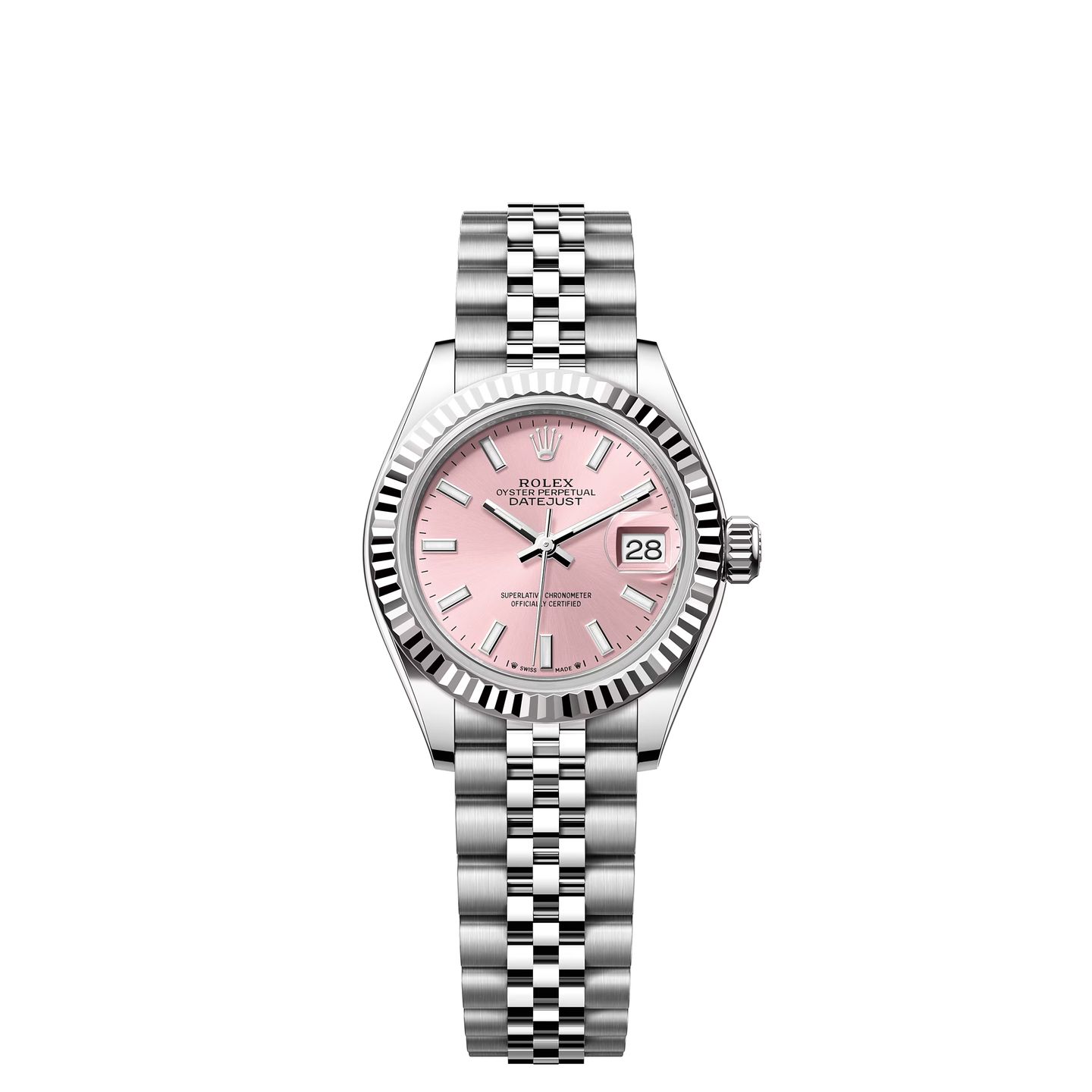 Rolex Lady-Datejust 279174 (2024) - Pink dial 28 mm Steel case (1/8)