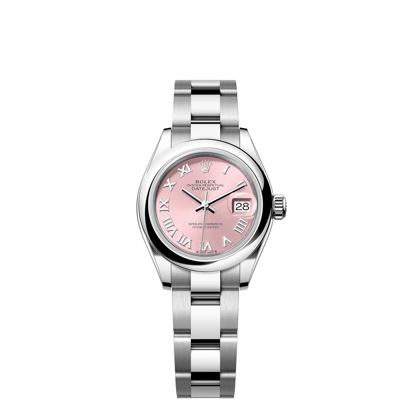 Rolex Lady-Datejust 279160 (2024) - Pink dial 28 mm Steel case (1/8)