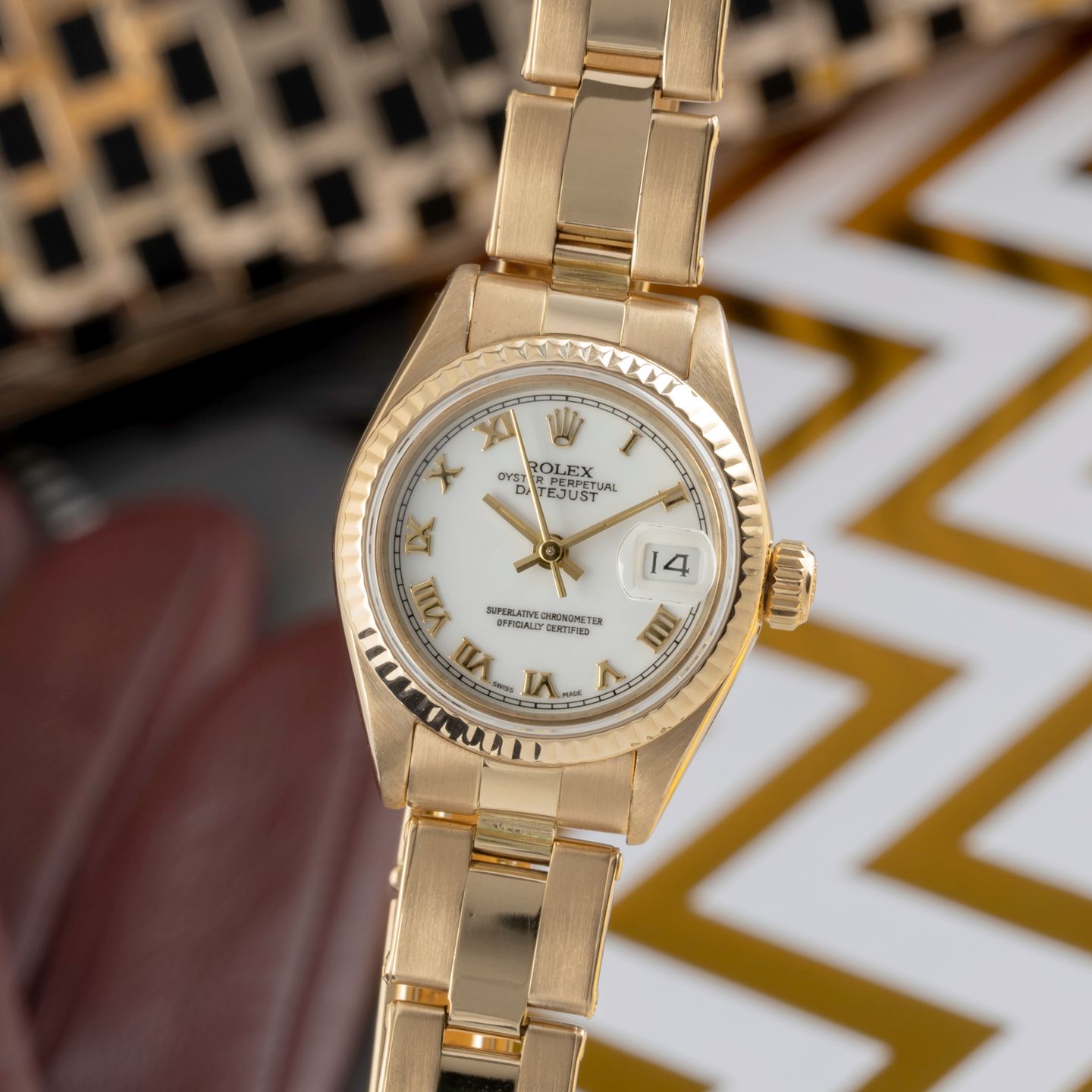Rolex Lady-Datejust 69178 (1986) - White dial 26 mm Yellow Gold case (3/8)