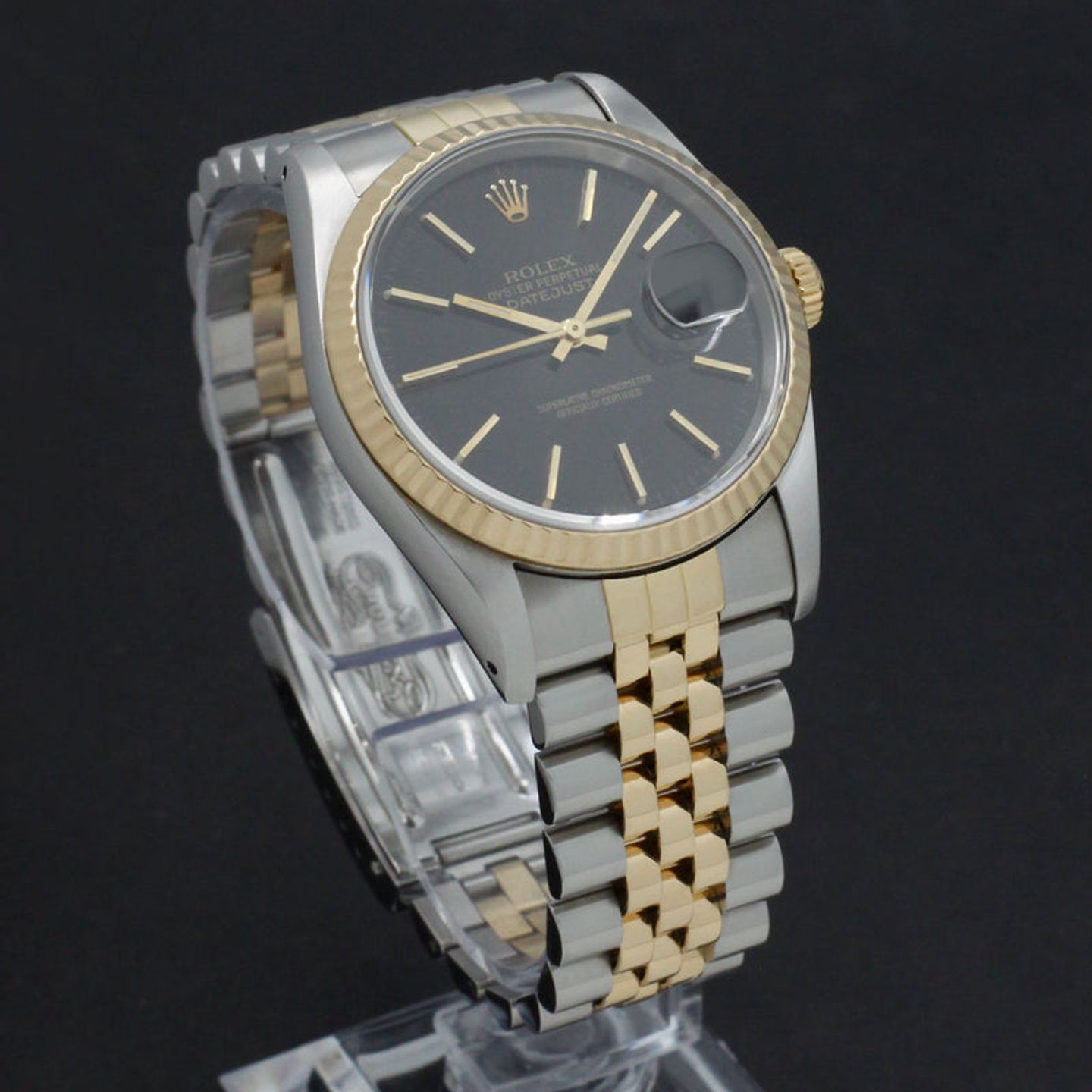 Rolex Datejust 36 16233 (1991) - Zwart wijzerplaat 36mm Goud/Staal (4/7)