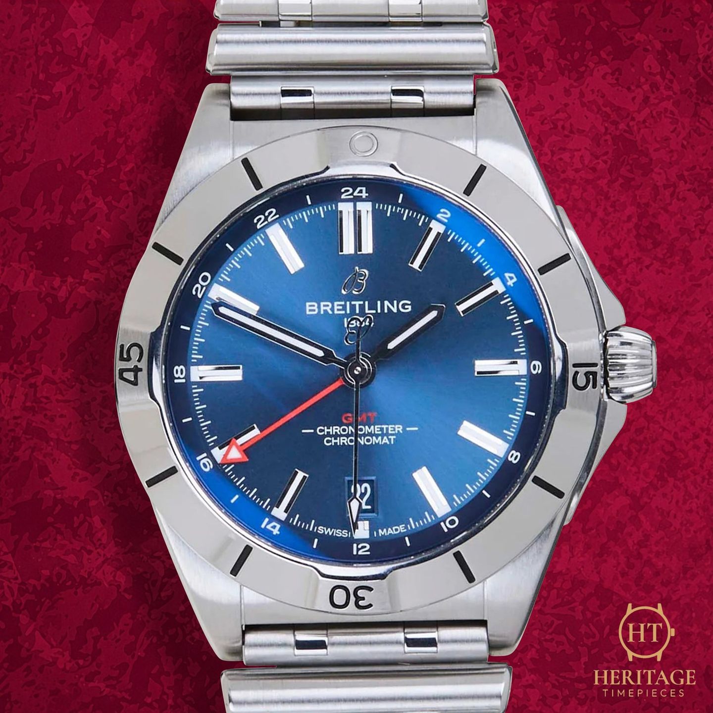 Breitling Chronomat GMT Unknown (Unknown (random serial)) - Blue dial 40 mm Steel case (1/8)