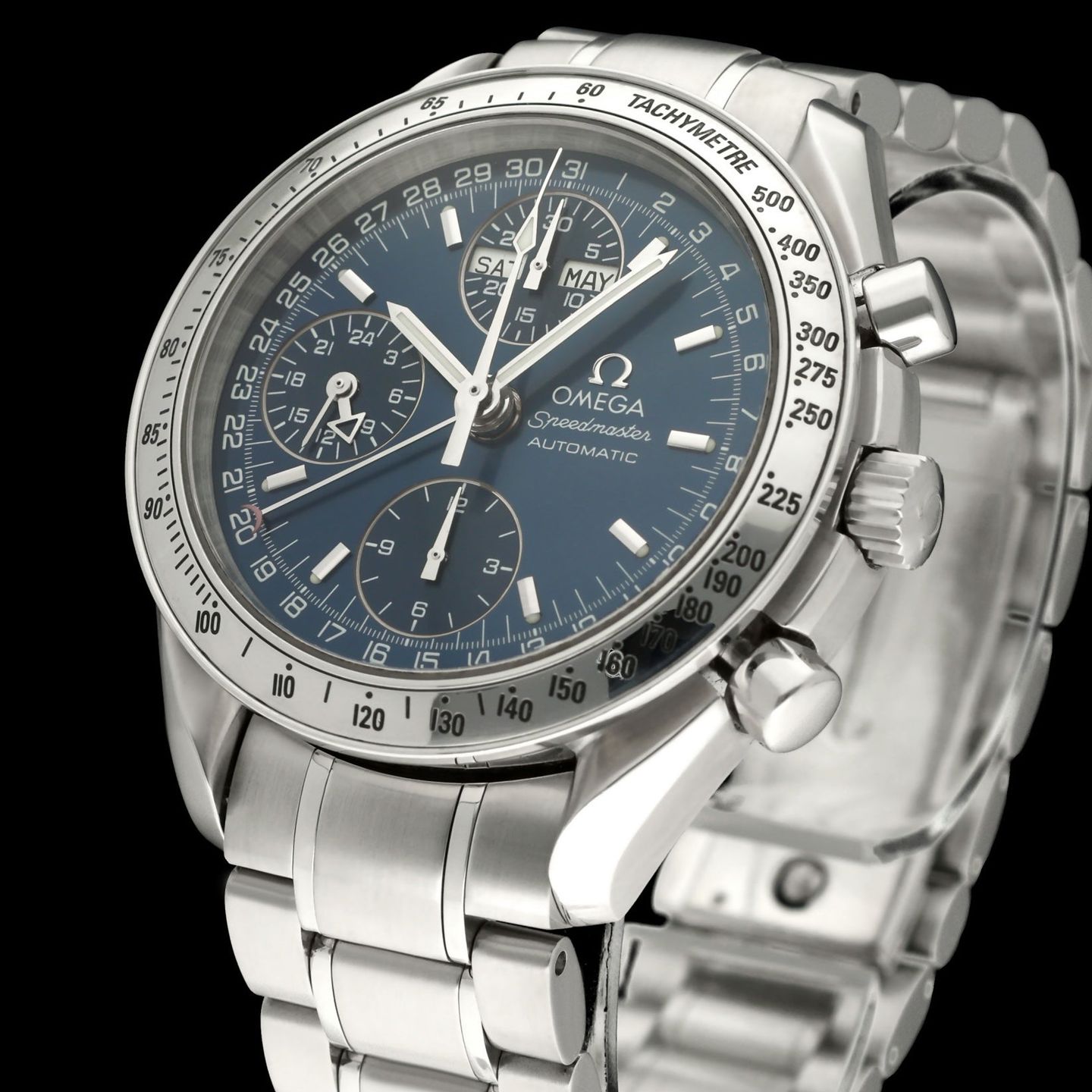 Omega Speedmaster Day Date 3523.80.00 (2000) - Blue dial 39 mm Steel case (7/8)