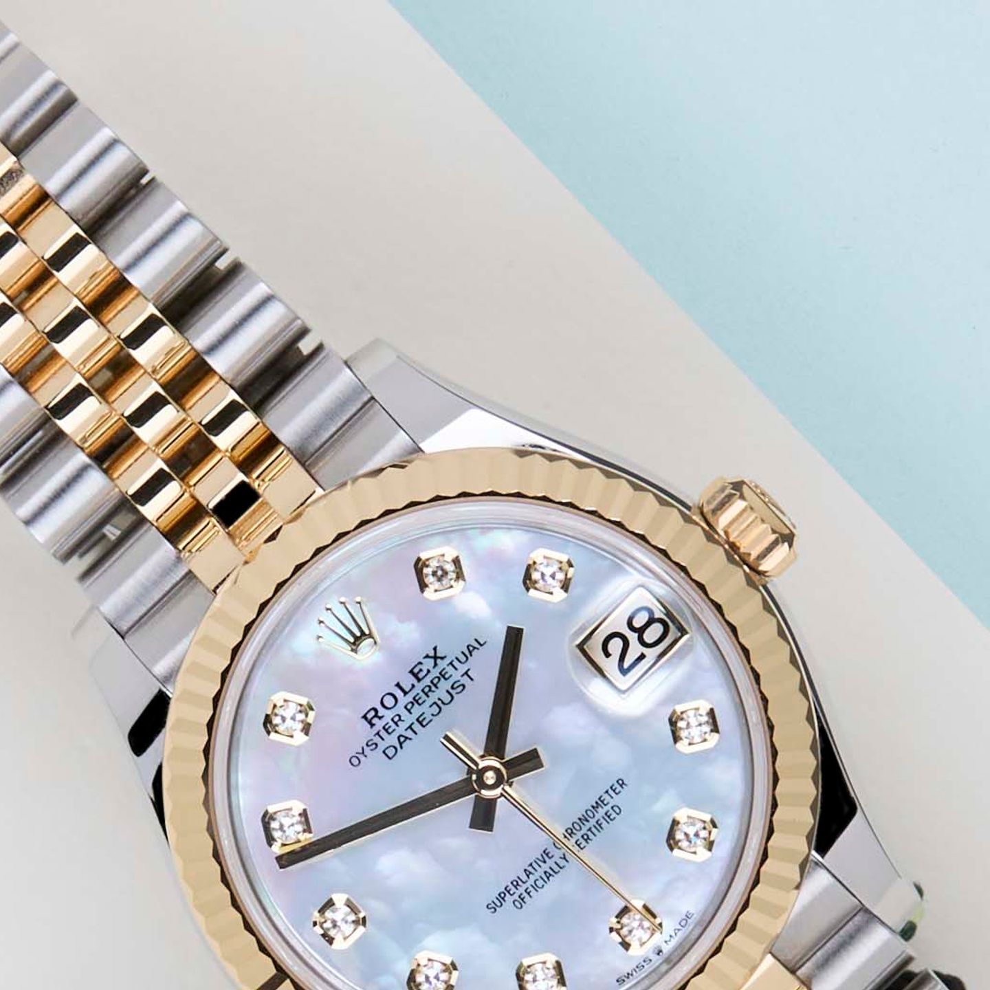 Rolex Datejust 31 278273 (2026) - Pearl dial 31 mm Gold/Steel case (3/8)