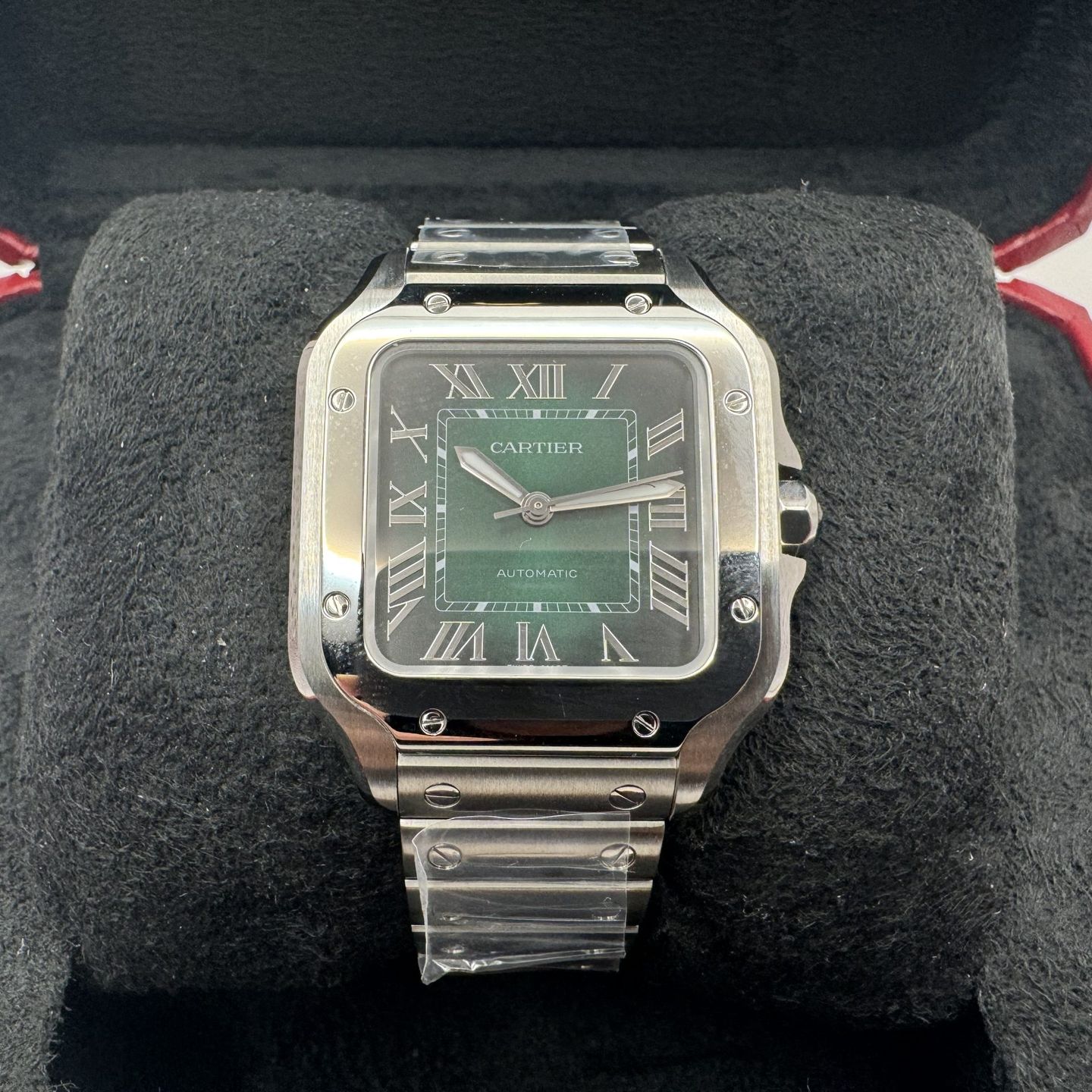 Cartier Santos WSSA0061 (2024) - Green dial 35 mm Steel case (1/8)