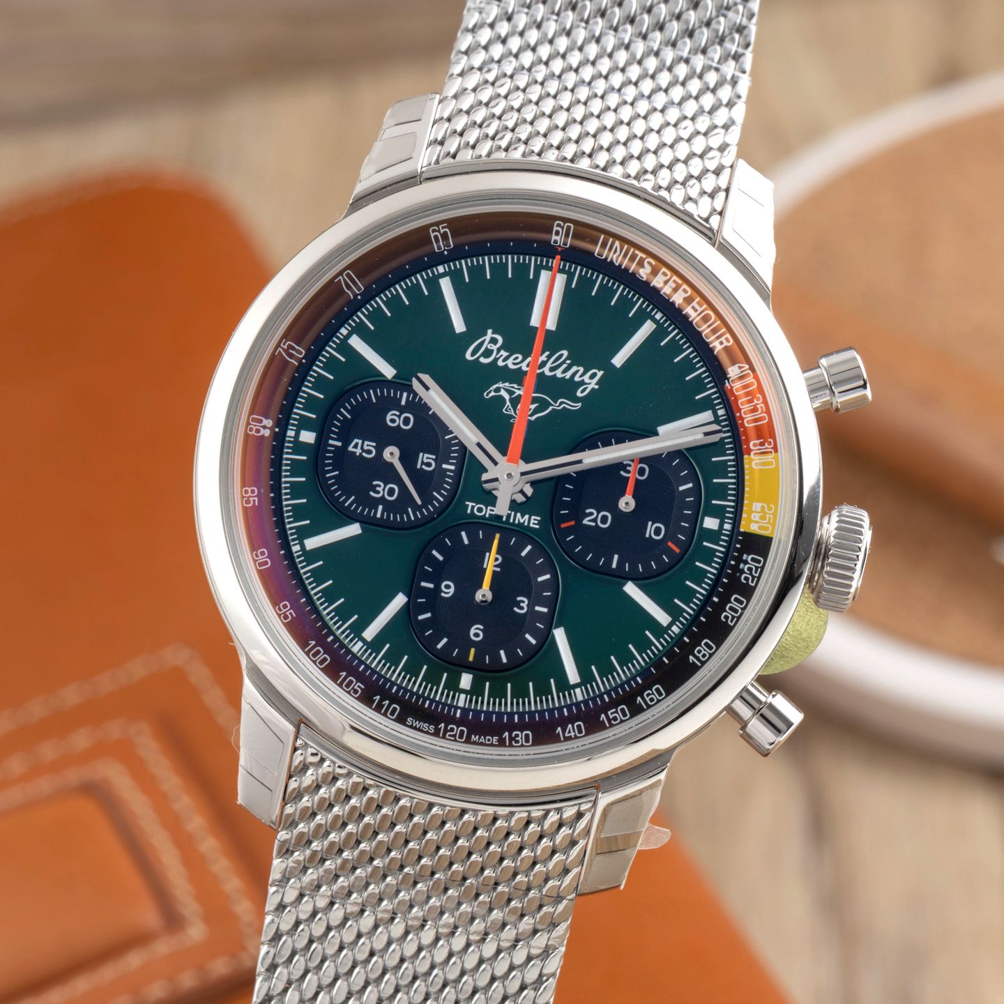 Breitling Top Time AB01762A1L1A1 (Unknown (random serial)) - Green dial 41 mm Steel case (3/8)