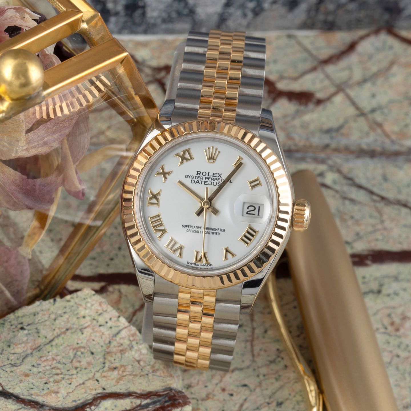 Rolex Lady-Datejust 279173 (2018) - 28mm Goud/Staal (1/8)