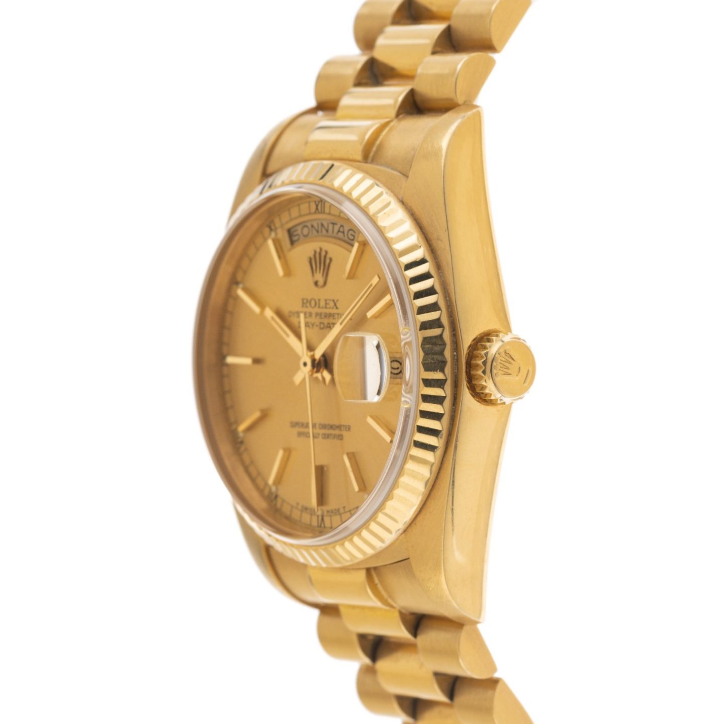 Rolex Day-Date 36 18038 (1983) - Champagne dial 36 mm Yellow Gold case (4/7)