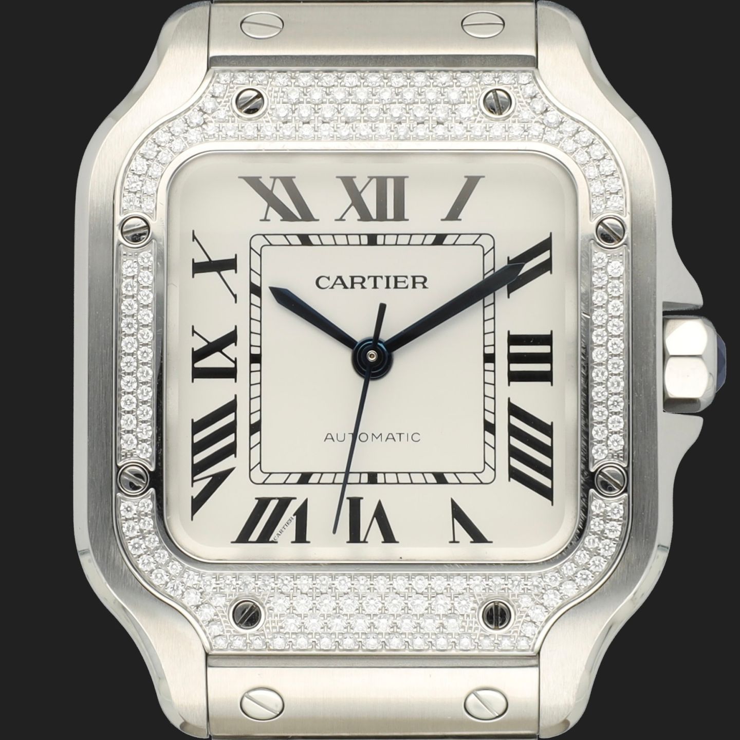 Cartier Santos WSSA0029 (Unknown (random serial)) - Silver dial 35 mm Steel case (2/8)