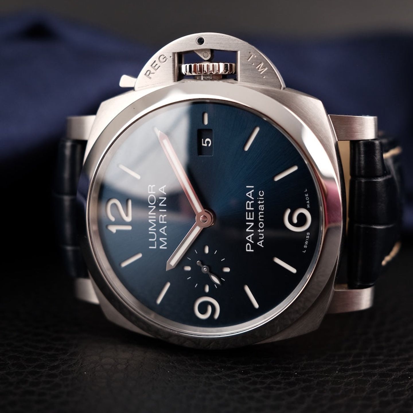 Panerai Luminor Marina PAM01313 (2022) - Blauw wijzerplaat 44mm Staal (4/8)