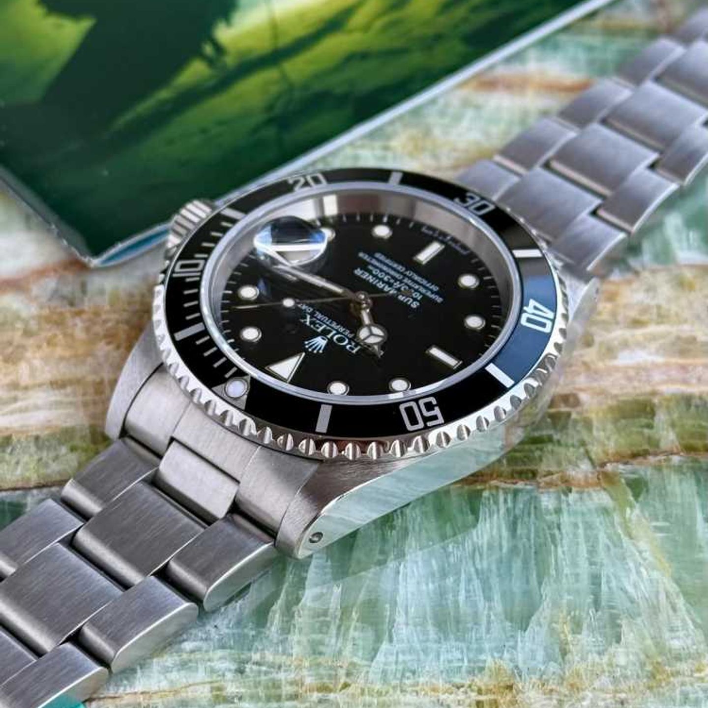 Rolex Submariner Date 16610 (1995) - Zwart wijzerplaat 40mm Staal (8/8)