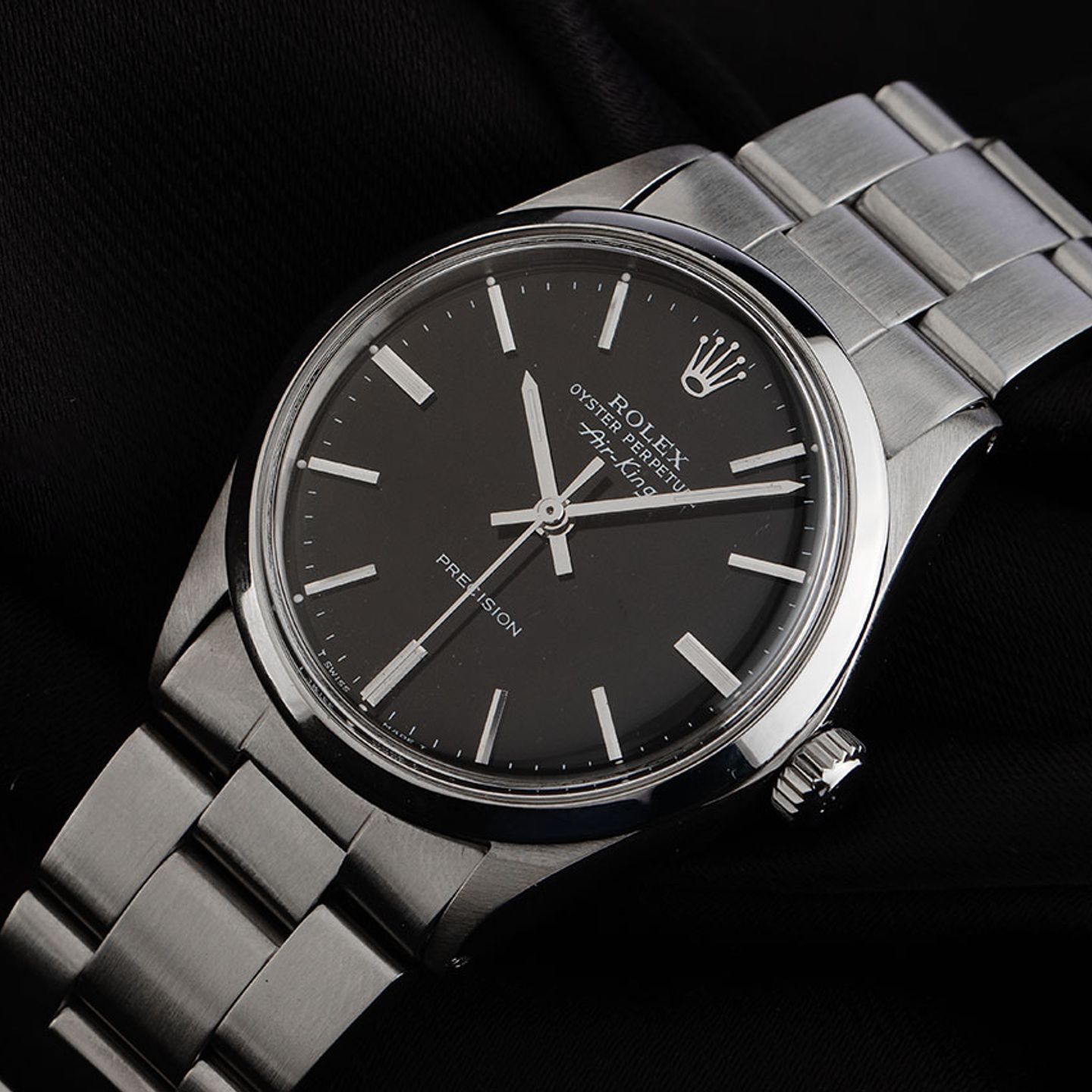 Rolex Air-King 5500 (1969) - Black dial 34 mm Steel case (3/8)