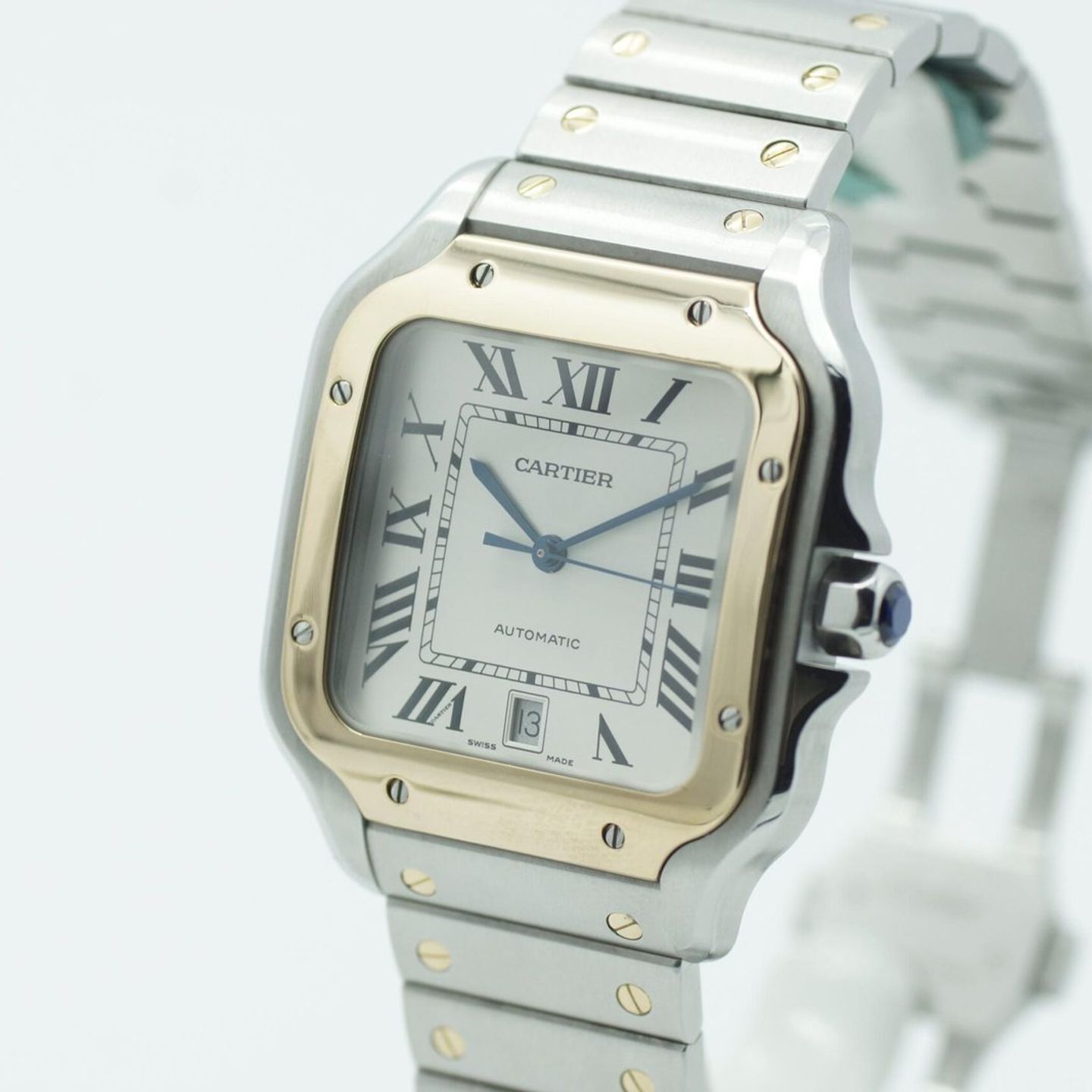 Cartier Santos W2SA0006 (2019) - White dial 40 mm Gold/Steel case (5/8)