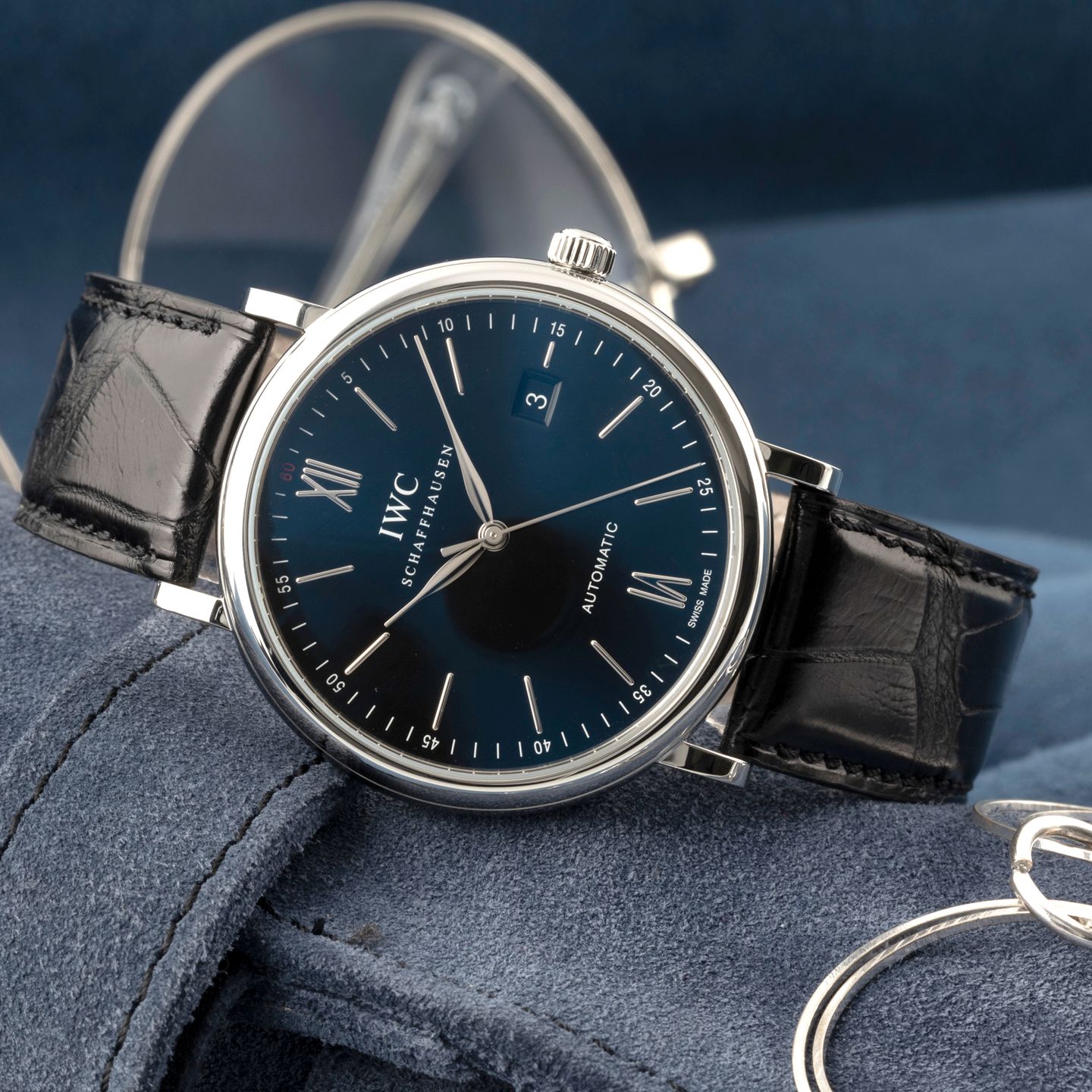 IWC Portofino Automatic IW356502 (Onbekend (willekeurig serienummer)) - Zwart wijzerplaat 40mm Staal (2/8)