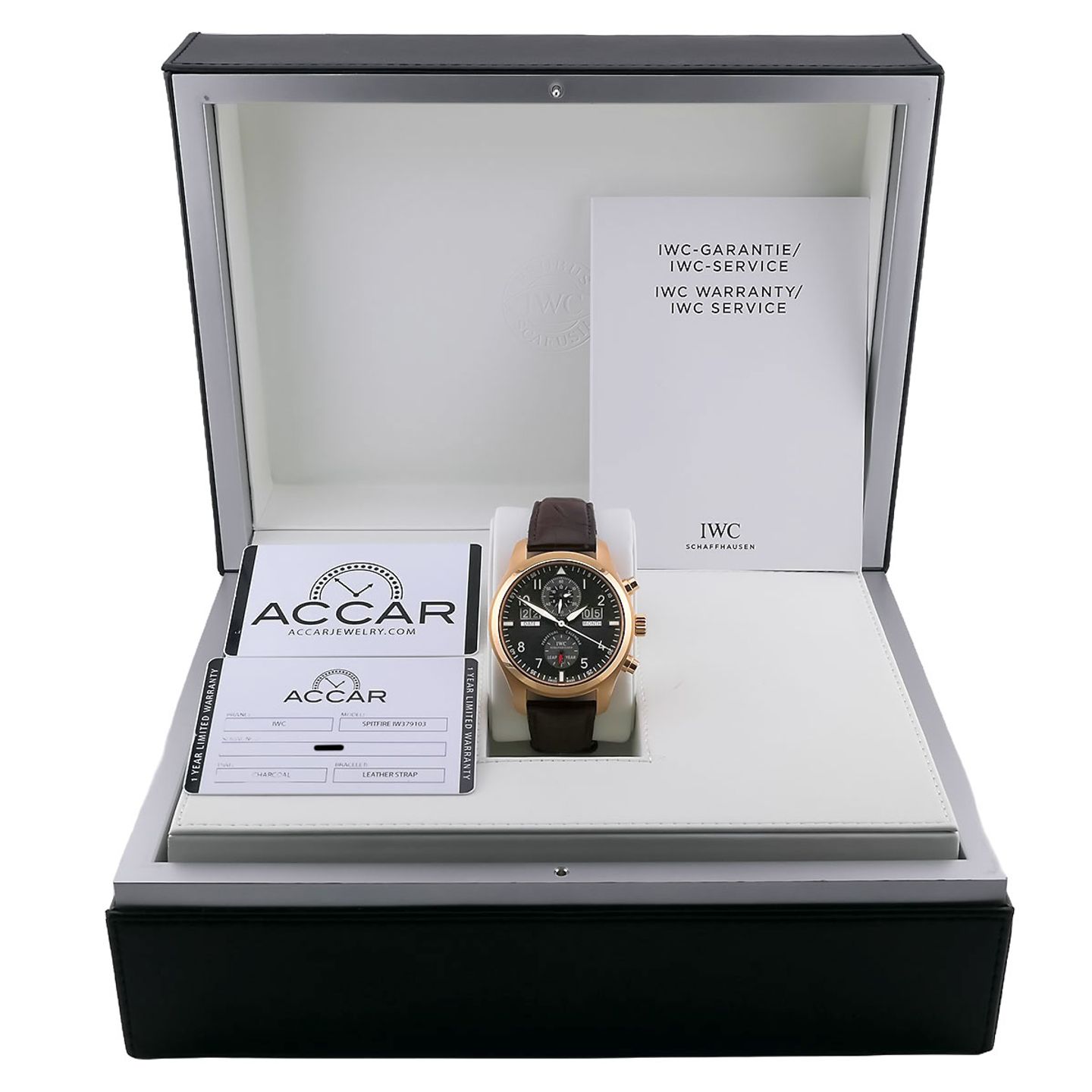 IWC Pilot Spitfire Perpetual Calendar Digital Date-Month IW379103 (2017) - Grijs wijzerplaat 46mm Roségoud (8/8)