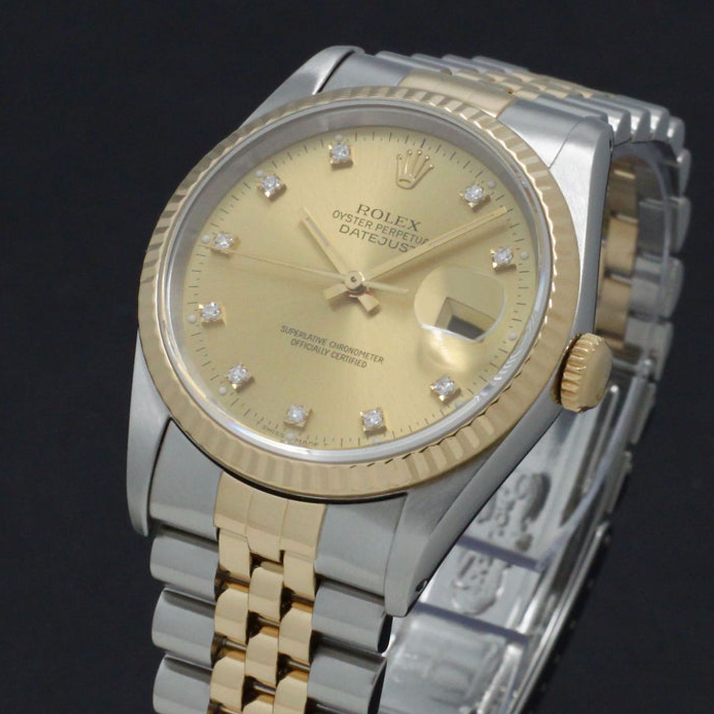 Rolex Datejust 36 16233 (1991) - Gold dial 36 mm Gold/Steel case (7/7)