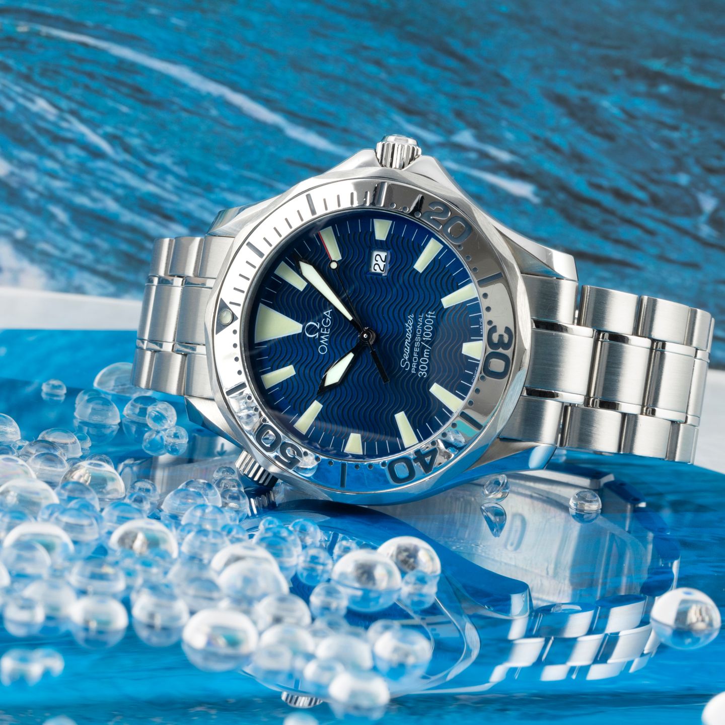 Omega Seamaster Diver 300 M 2265.80.00 (2000) - Blauw wijzerplaat 41mm Staal (2/8)