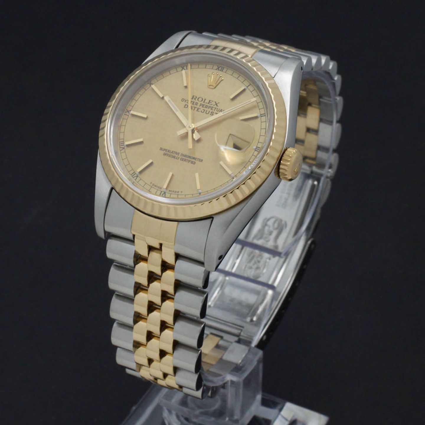 Rolex Datejust 36 16233 (1993) - Gold dial 36 mm Gold/Steel case (5/7)