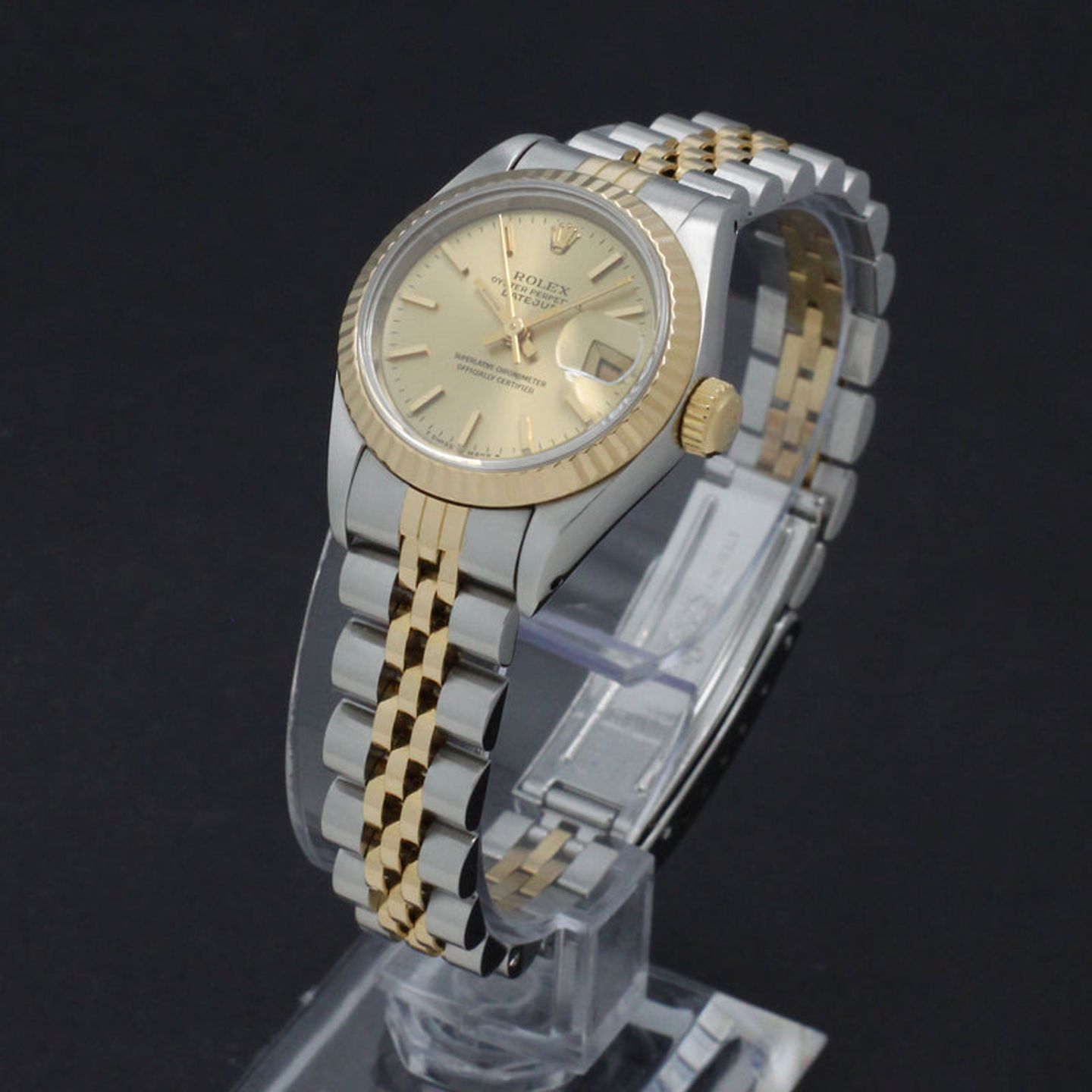 Rolex Lady-Datejust 69173 (1993) - Gold dial 26 mm Gold/Steel case (5/7)