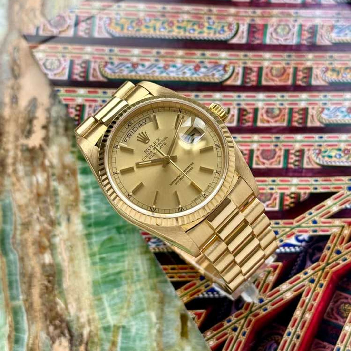 Rolex Day-Date 18038 (1987) - Goud wijzerplaat 36mm Geelgoud (4/8)