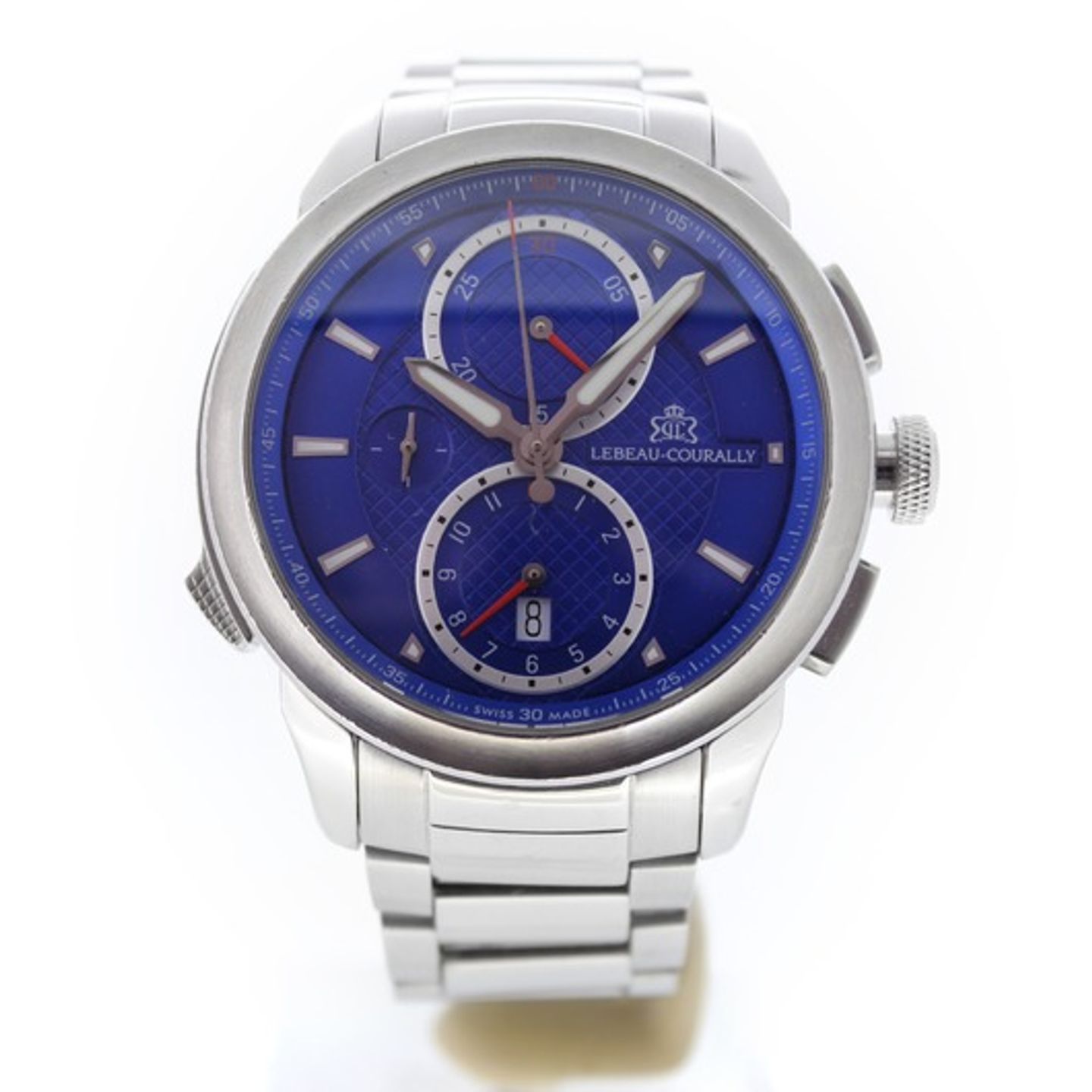 Lebeau-Courally Unknown LC04/2-30-C1-D12 (Unknown (random serial)) - Blue dial 43 mm Steel case (2/7)