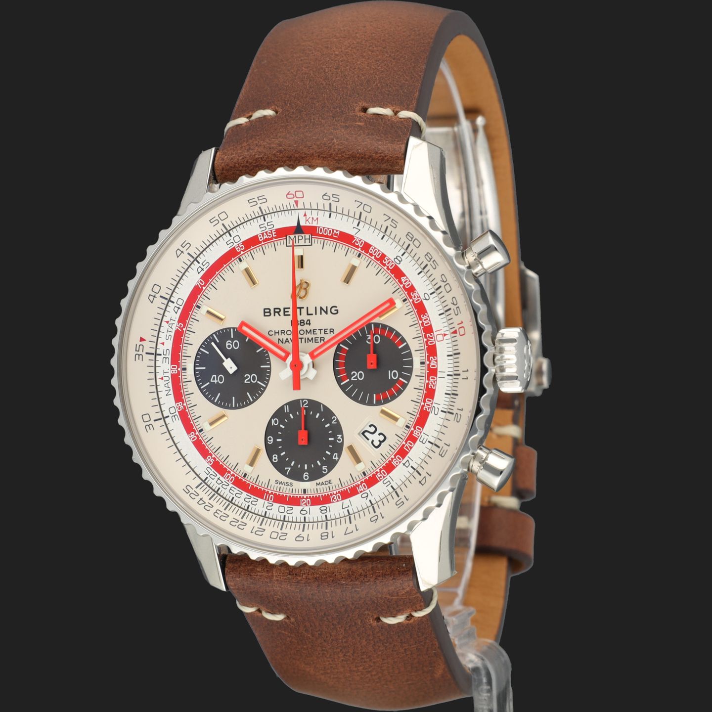 Breitling Navitimer 1 B01 Chronograph AB01219A1G1X2 (2023) - Zilver wijzerplaat 43mm Staal (1/8)