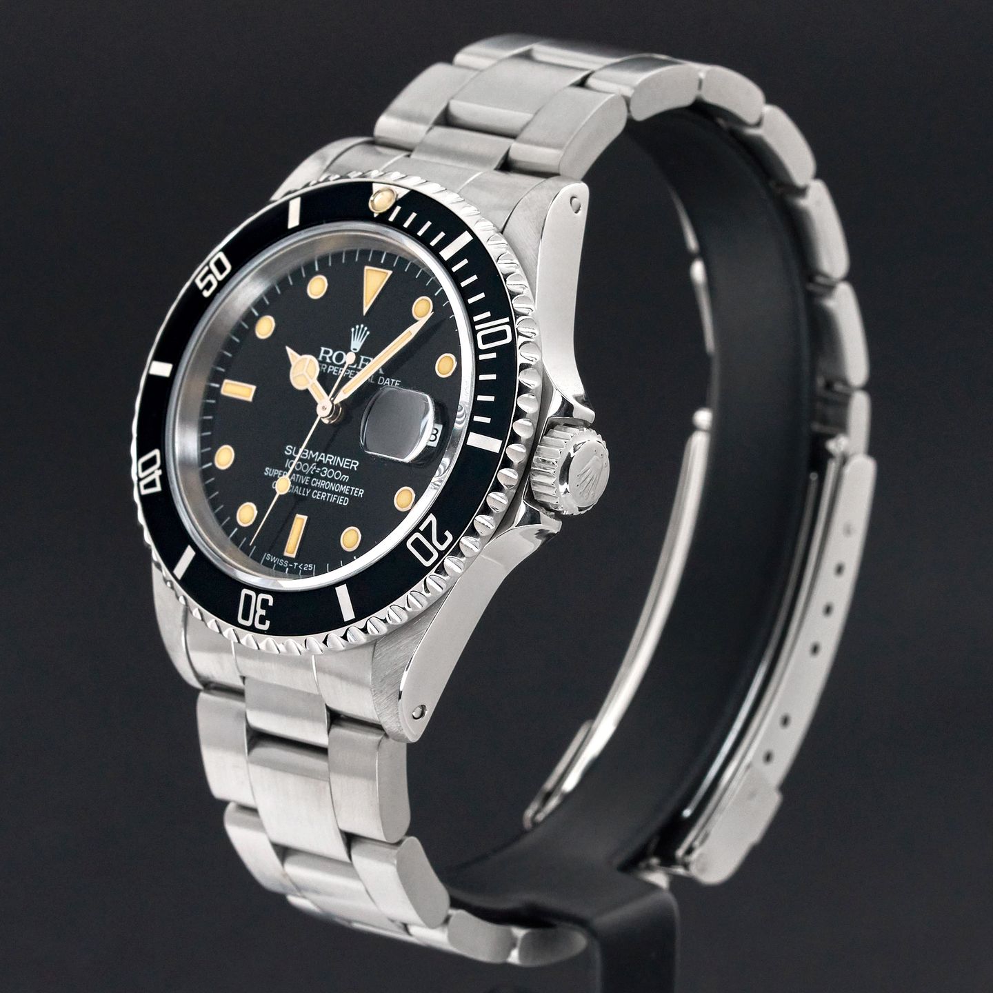 Rolex Submariner Date 16610 (1991) - Zwart wijzerplaat 40mm Staal (4/8)