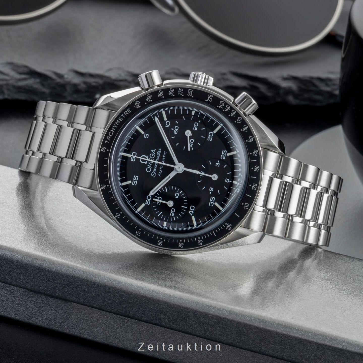 Omega Speedmaster Reduced 3510.50.00 (1999) - Zwart wijzerplaat 39mm Staal (2/8)