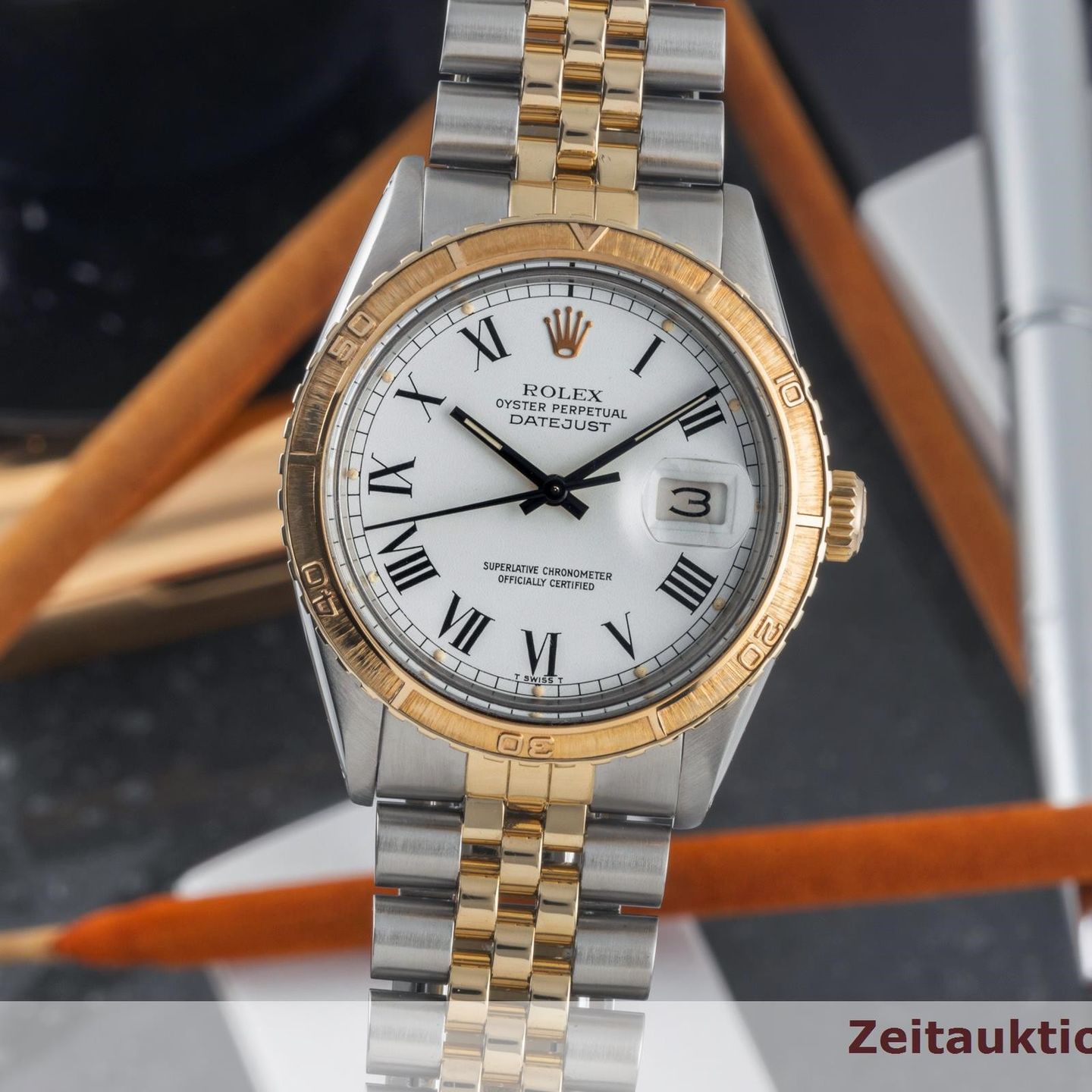 Rolex Datejust Turn-O-Graph 16253 (1979) - White dial 36 mm Gold/Steel case (3/8)