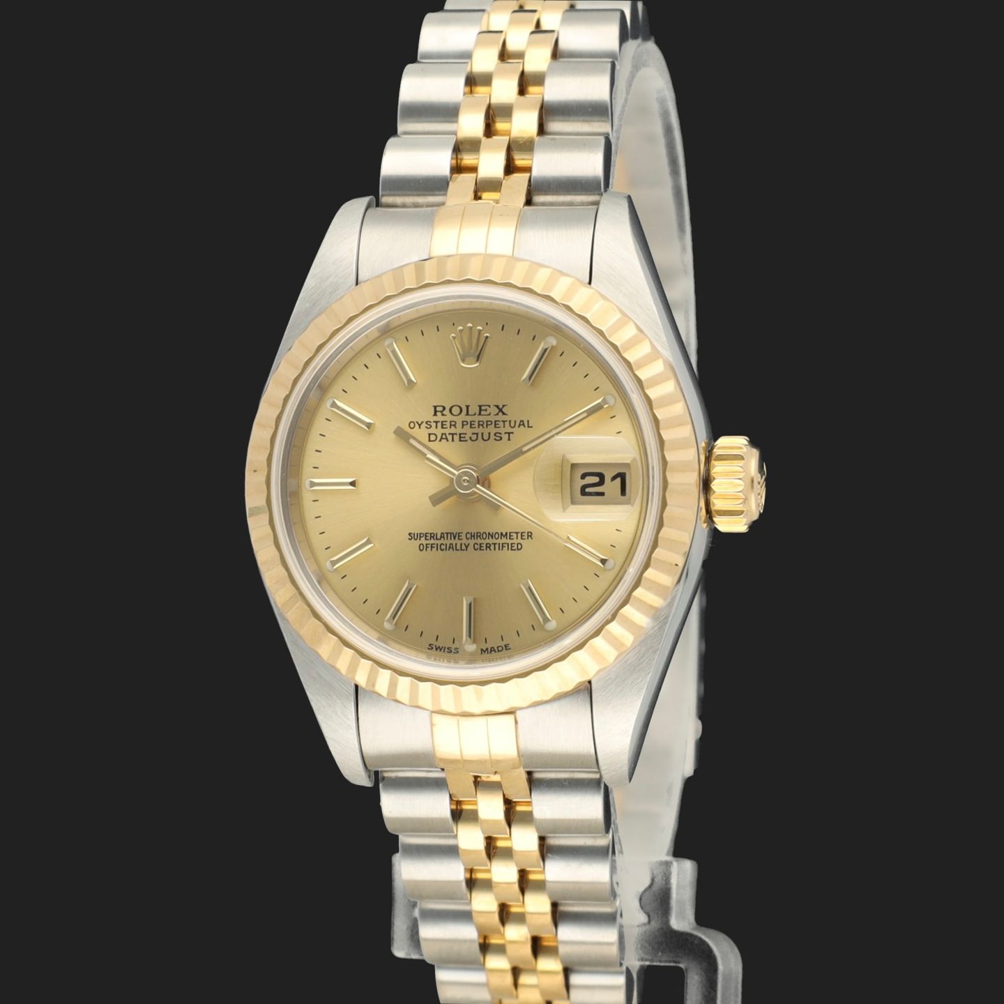 Rolex Lady-Datejust 79173 (2001) - Champagne dial 26 mm Gold/Steel case (1/8)
