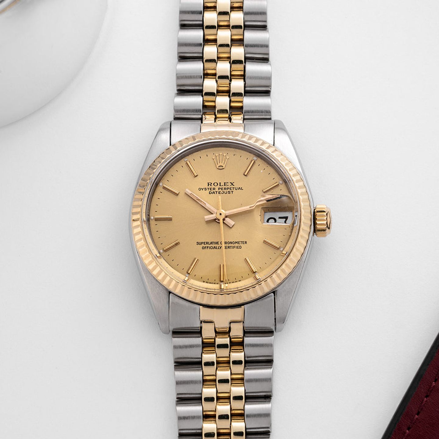 Rolex Datejust 6827 (1978) - Champagne dial 31 mm Gold/Steel case (1/8)