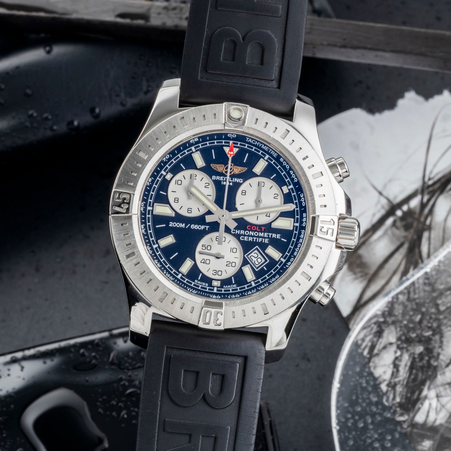 Breitling Colt Chronograph A73388 (2017) - Blauw wijzerplaat 44mm Staal (3/8)