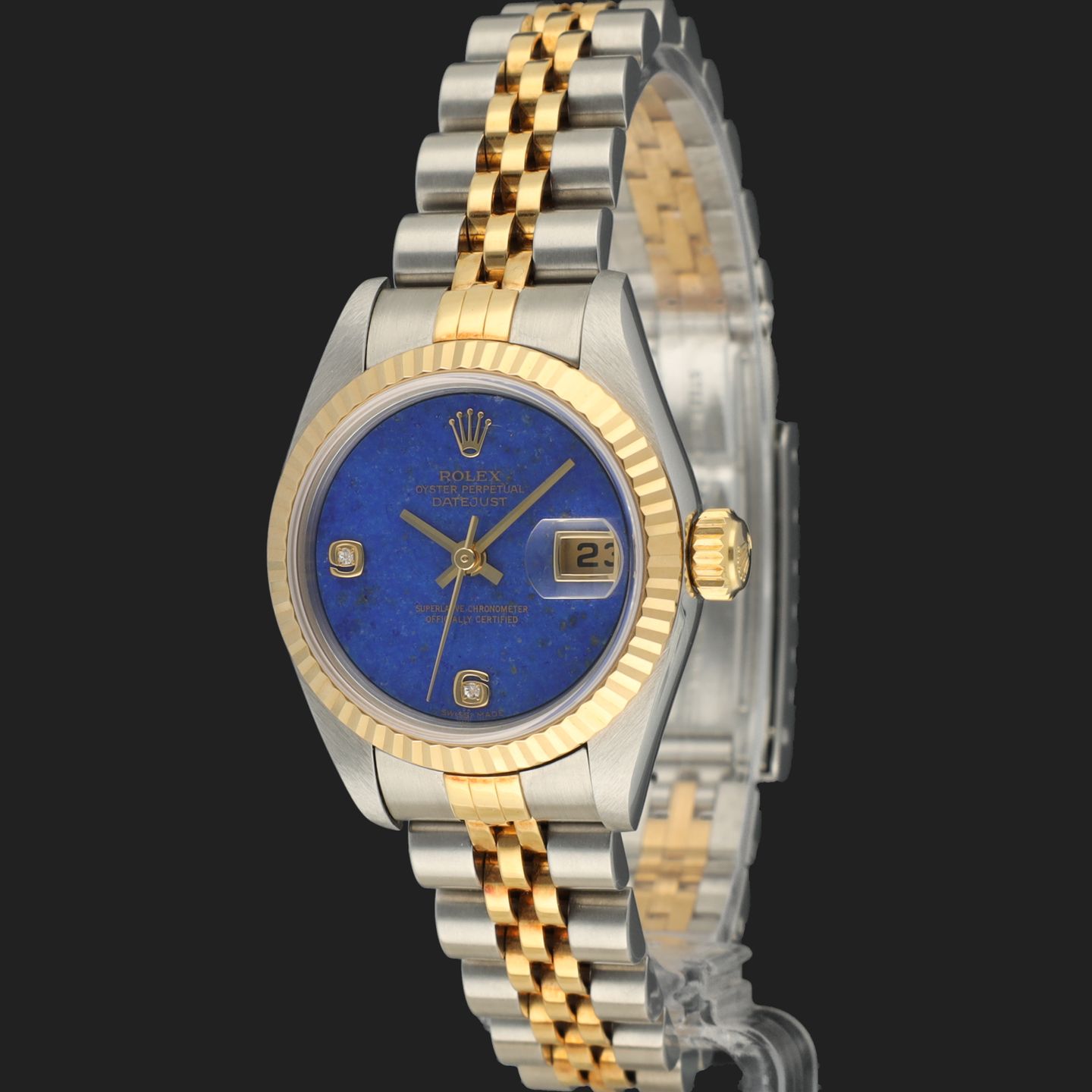 Rolex Lady-Datejust 79173 (2005) - Blauw wijzerplaat 26mm Goud/Staal (1/8)