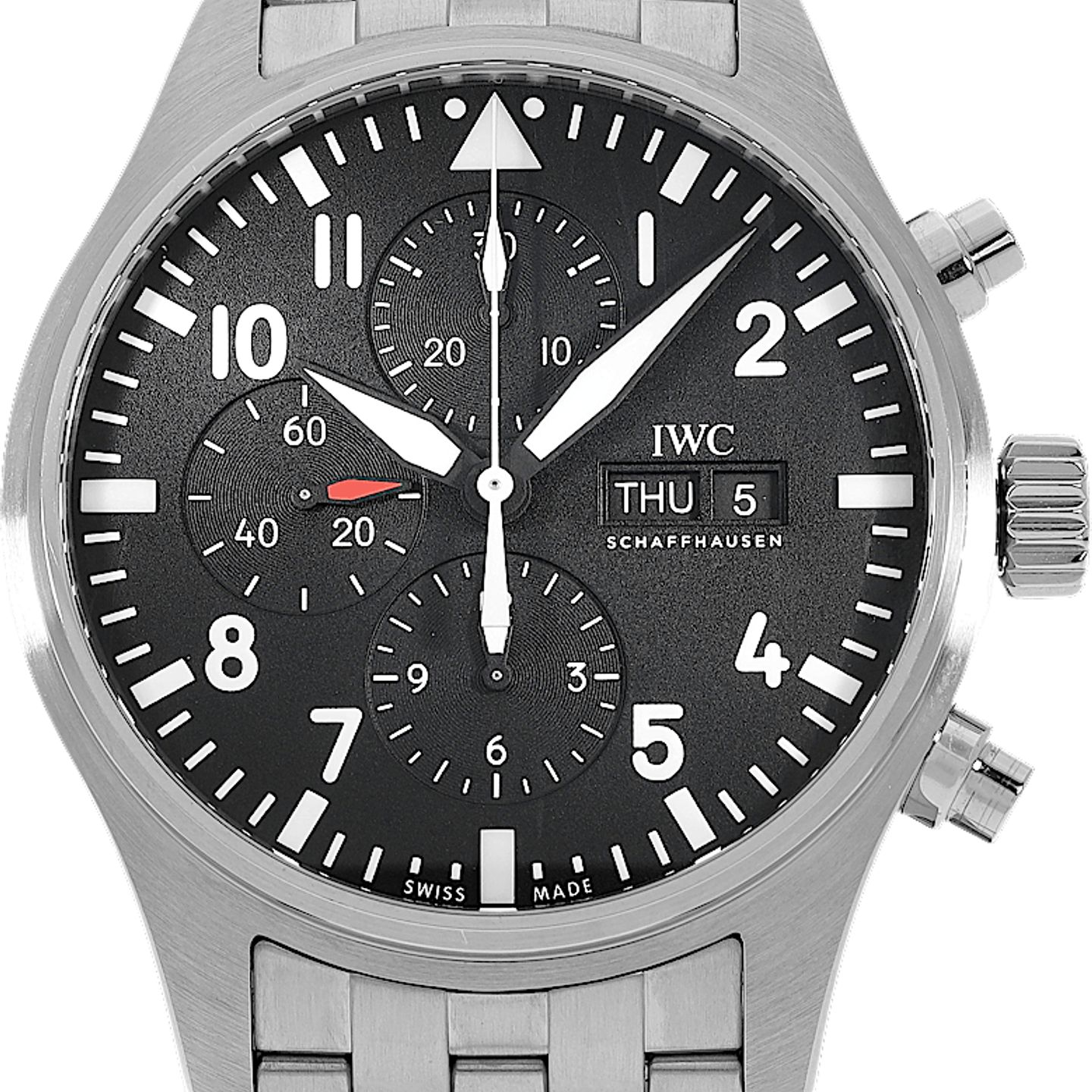 IWC Pilot Chronograph IW377710 (2021) - Zwart wijzerplaat 43mm Staal (2/5)