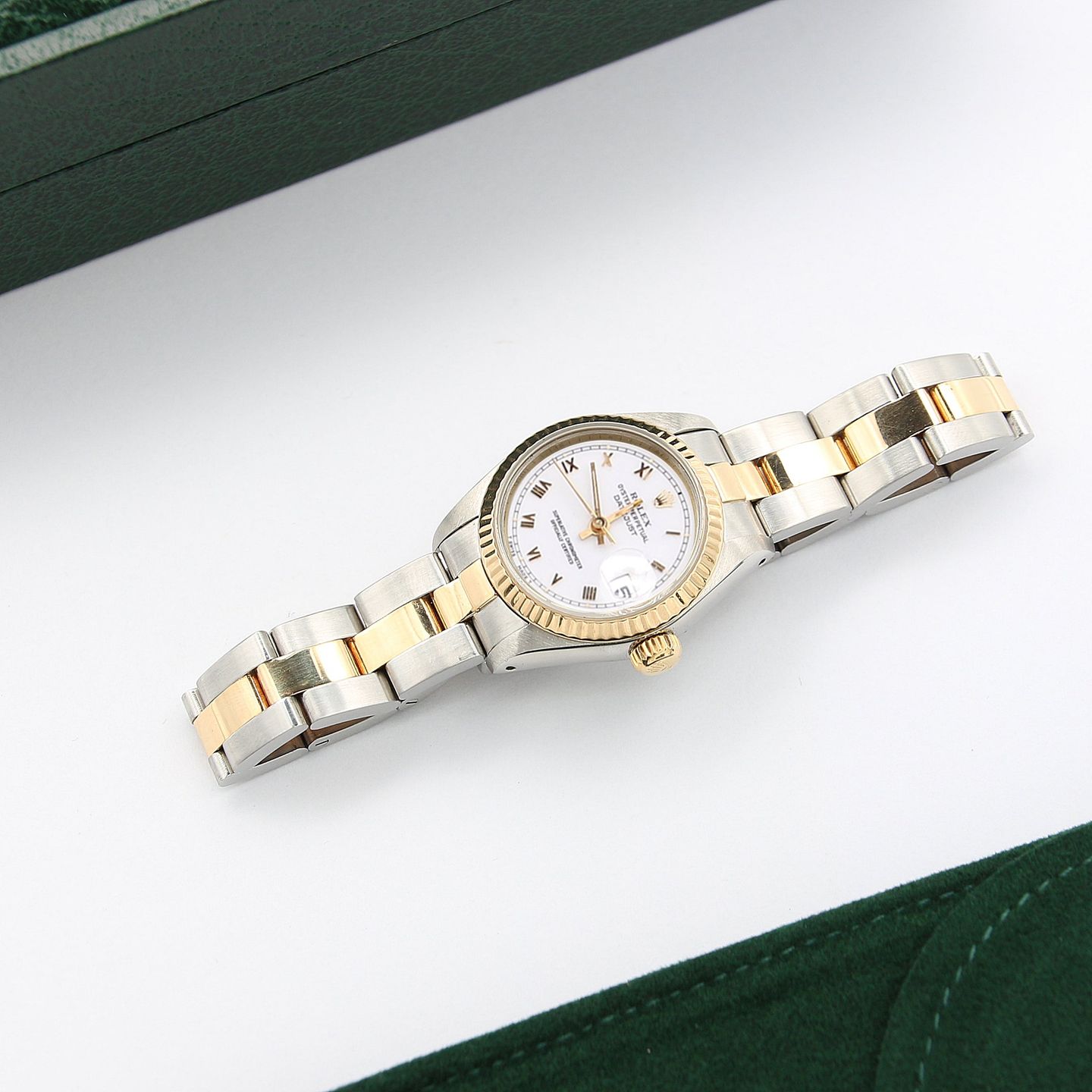 Rolex Lady-Datejust 69173 (Unknown (random serial)) - White dial 26 mm Gold/Steel case (1/5)