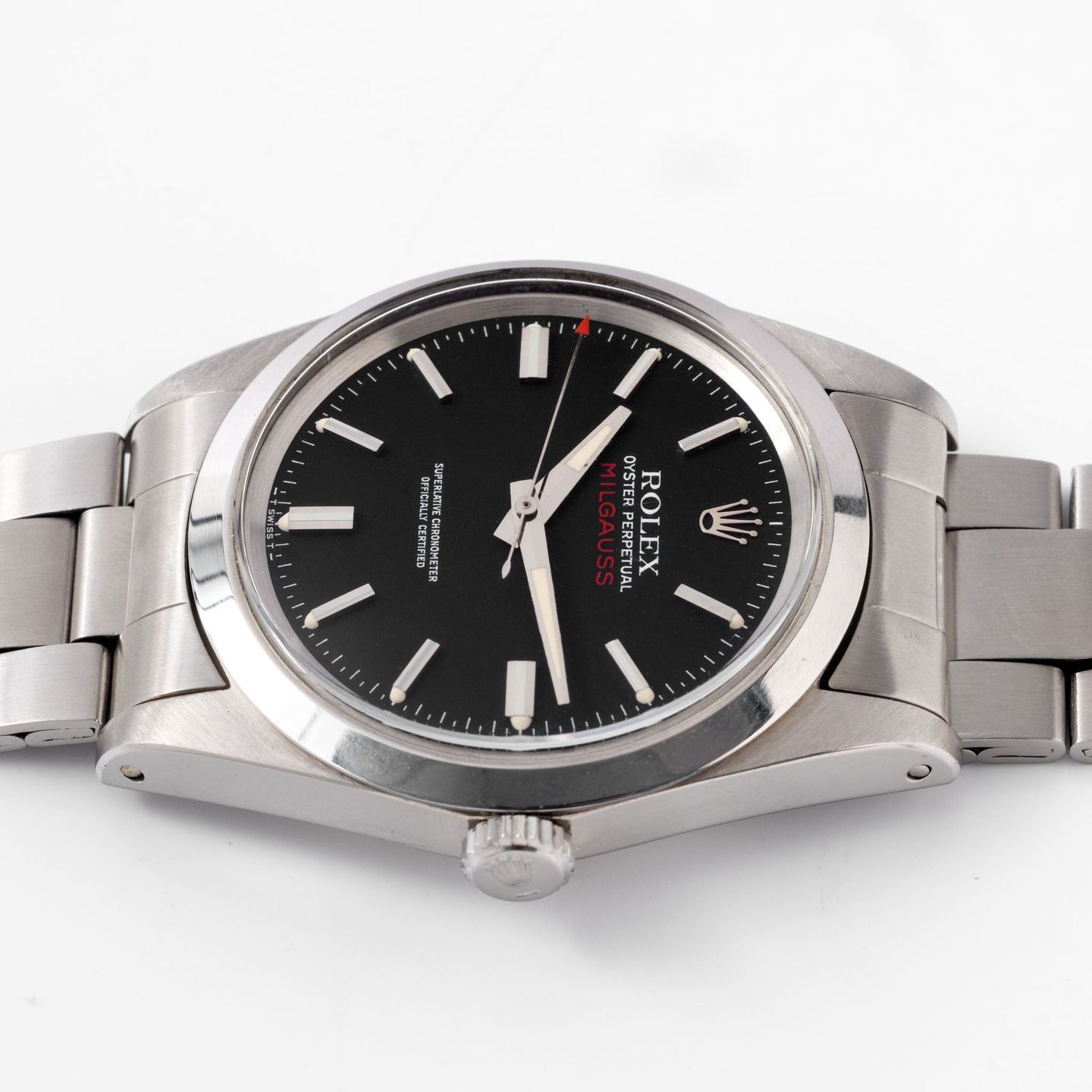 Rolex Milgauss 1019 (1971) - Zwart wijzerplaat 38mm Staal (7/8)