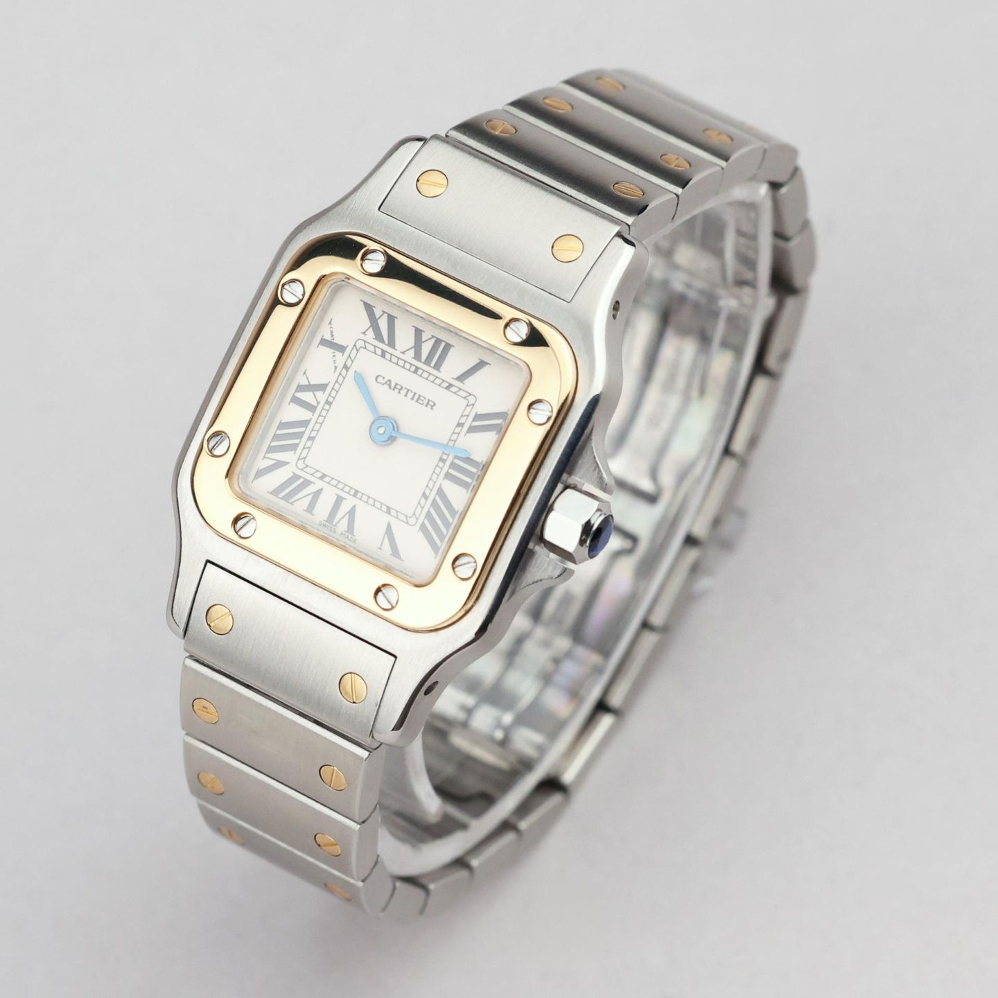Cartier Santos Galbée 1567 (2018) - White dial 24 mm Gold/Steel case (4/8)