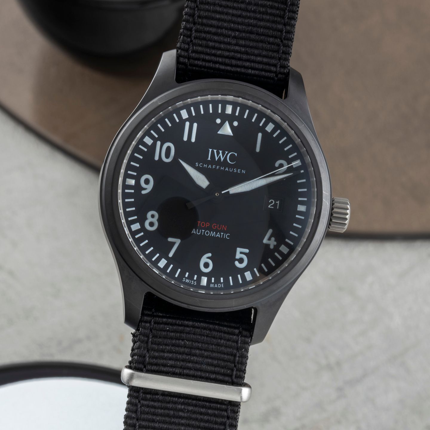 IWC Pilot IW326901 (Unknown (random serial)) - Black dial 41 mm Ceramic case (3/8)