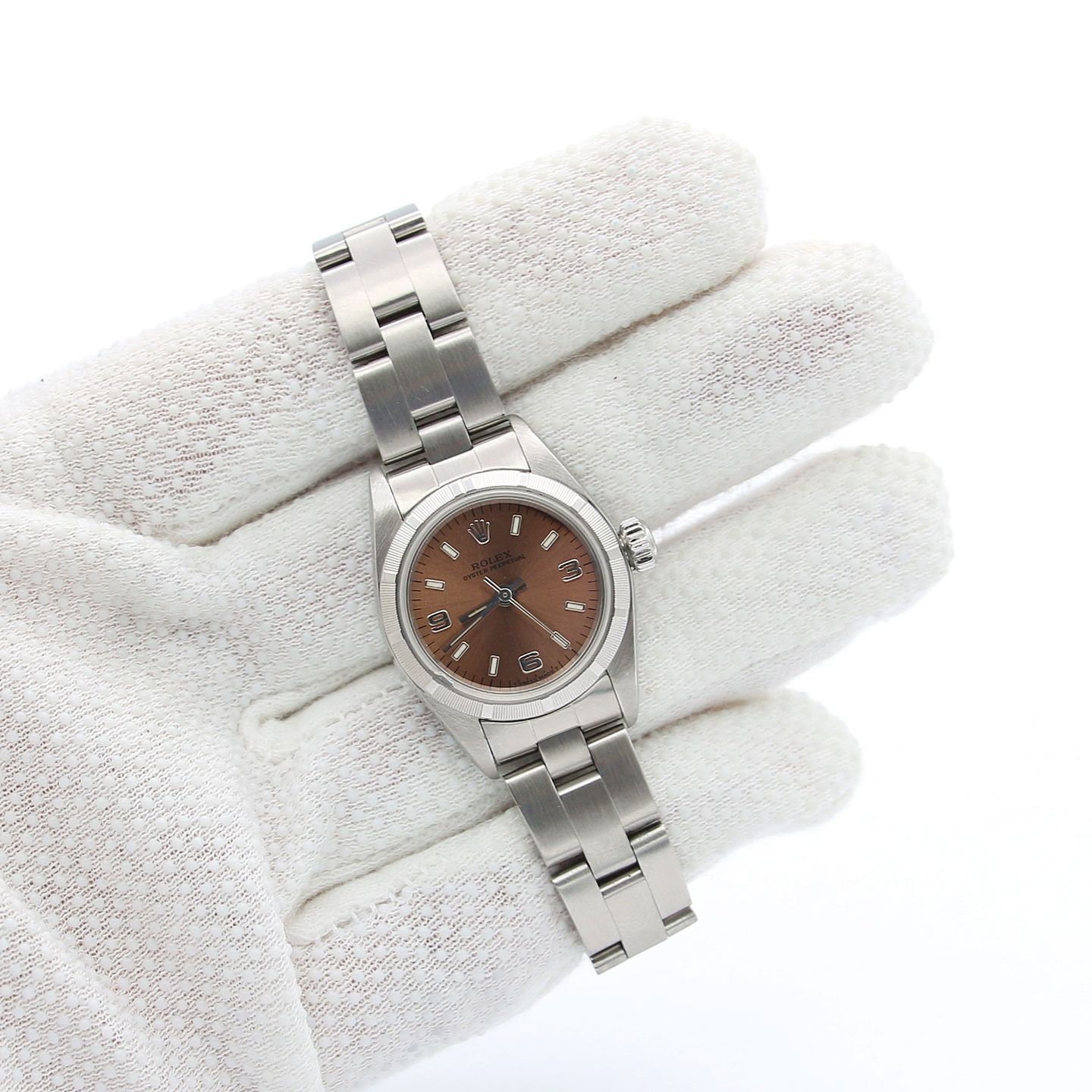 Rolex Oyster Perpetual 26 67230 (1995) - Pink dial 26 mm Steel case (2/7)