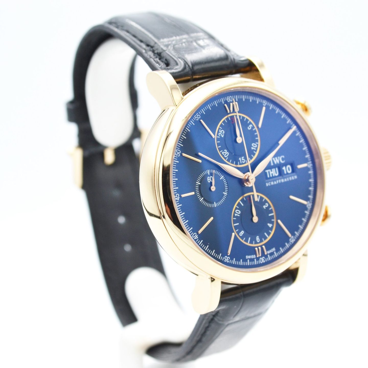IWC Portofino Chronograph IW391035 (2022) - Blue dial 42 mm Red Gold case (6/7)