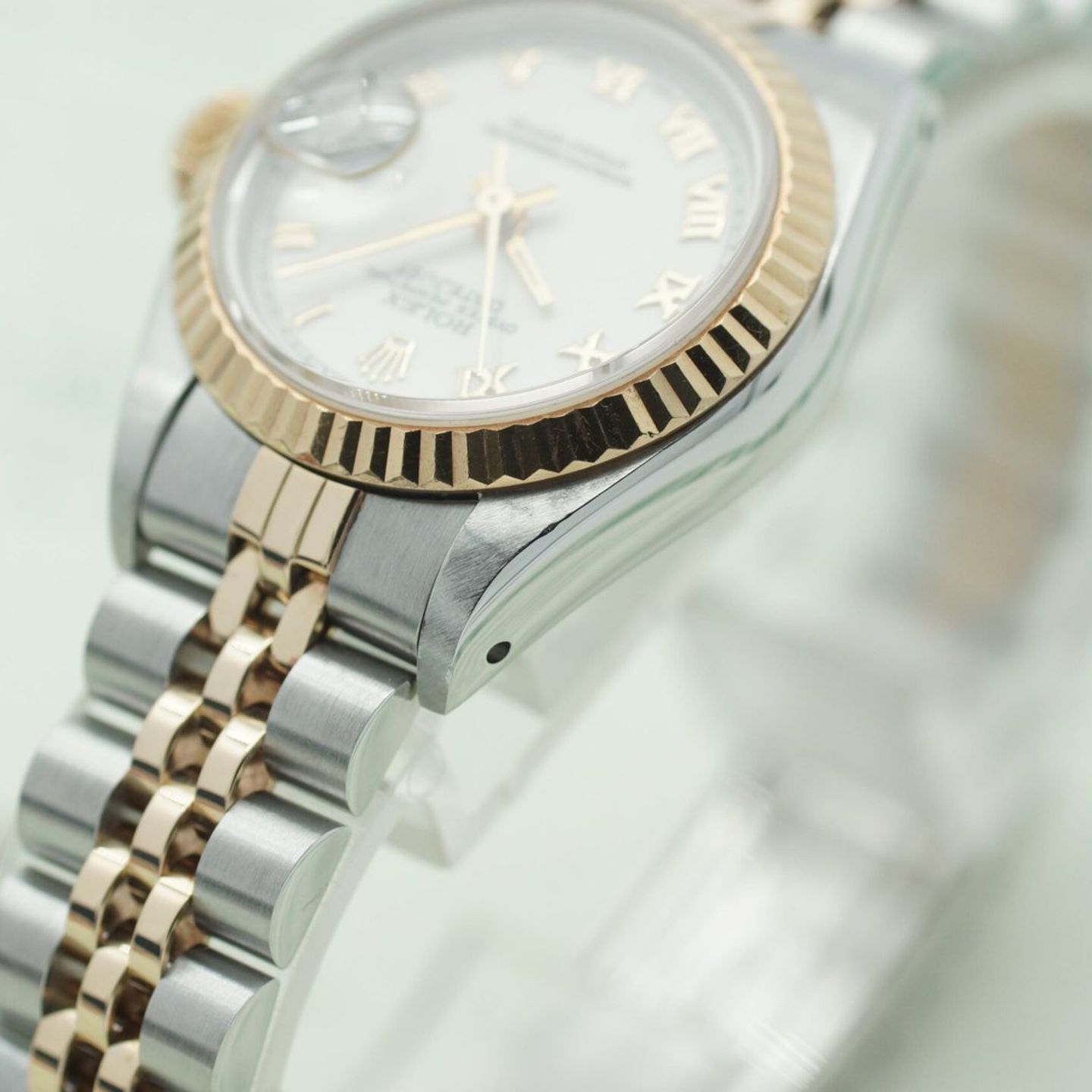 Rolex Lady-Datejust 69173 (1982) - Beige dial 26 mm Gold/Steel case (8/8)